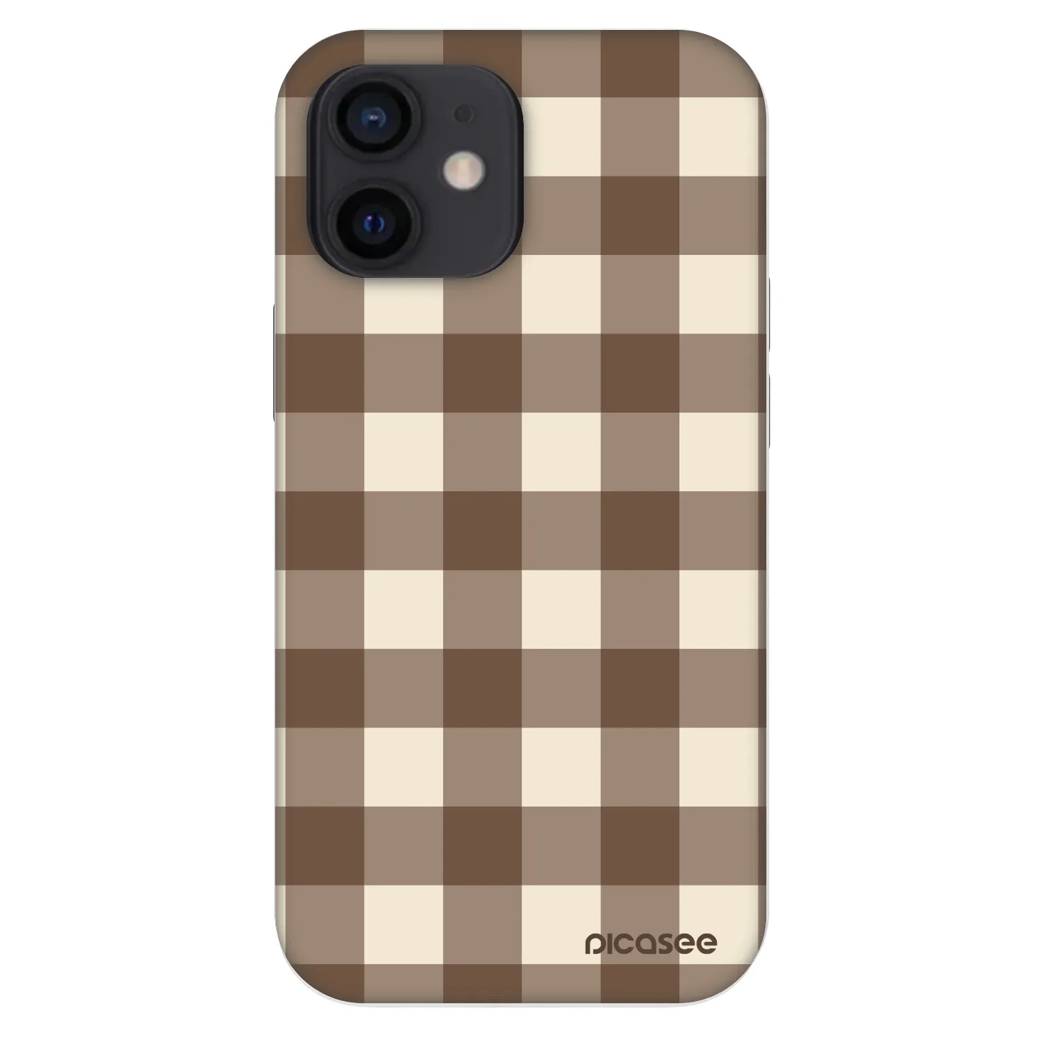 Picasee Fashion Case na Apple iPhone 12 mini - Brown grid