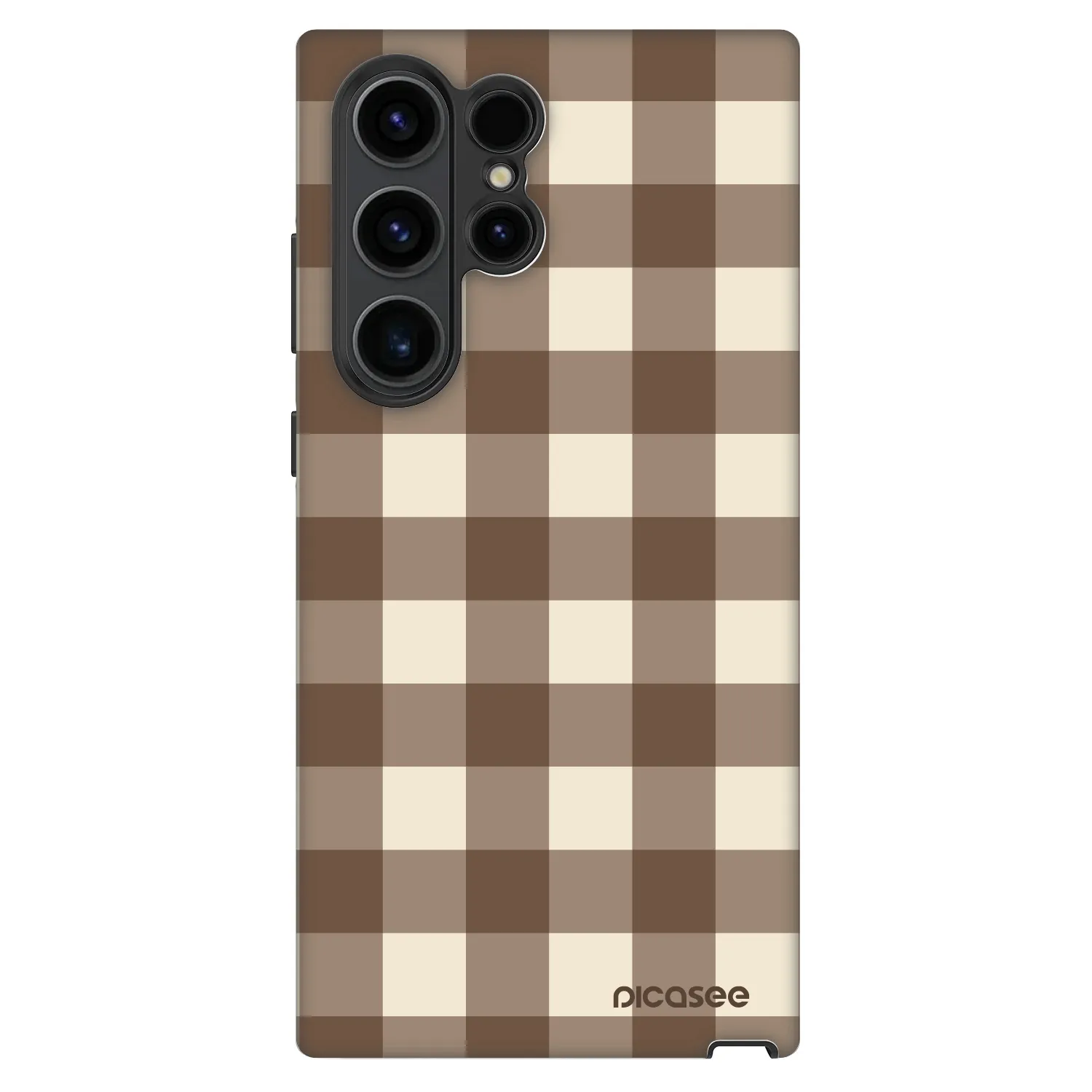 Picasee Fashion Case na Samsung Galaxy S22 Ultra 5G - Brown grid