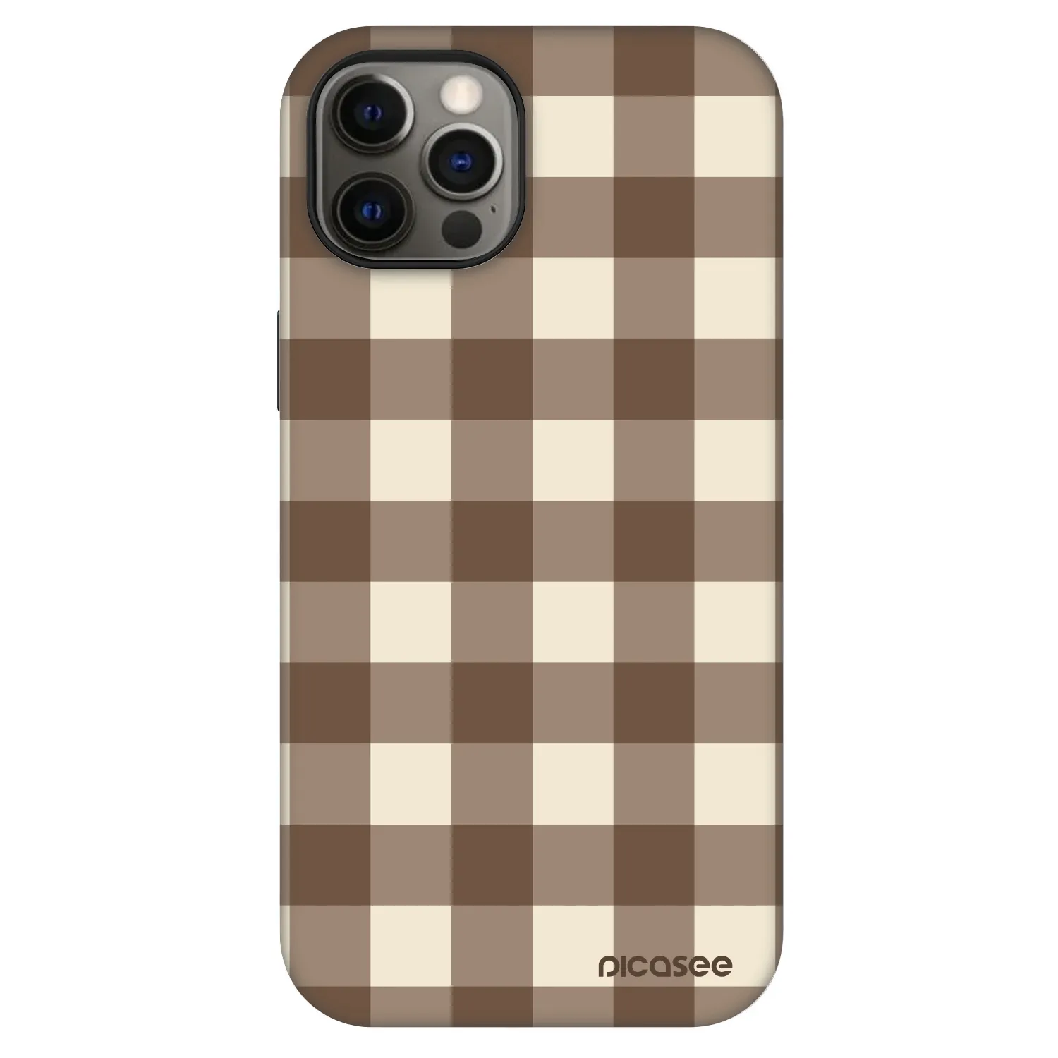 Picasee Fashion Case MagSafe na Apple iPhone 12 Pro - Brown grid