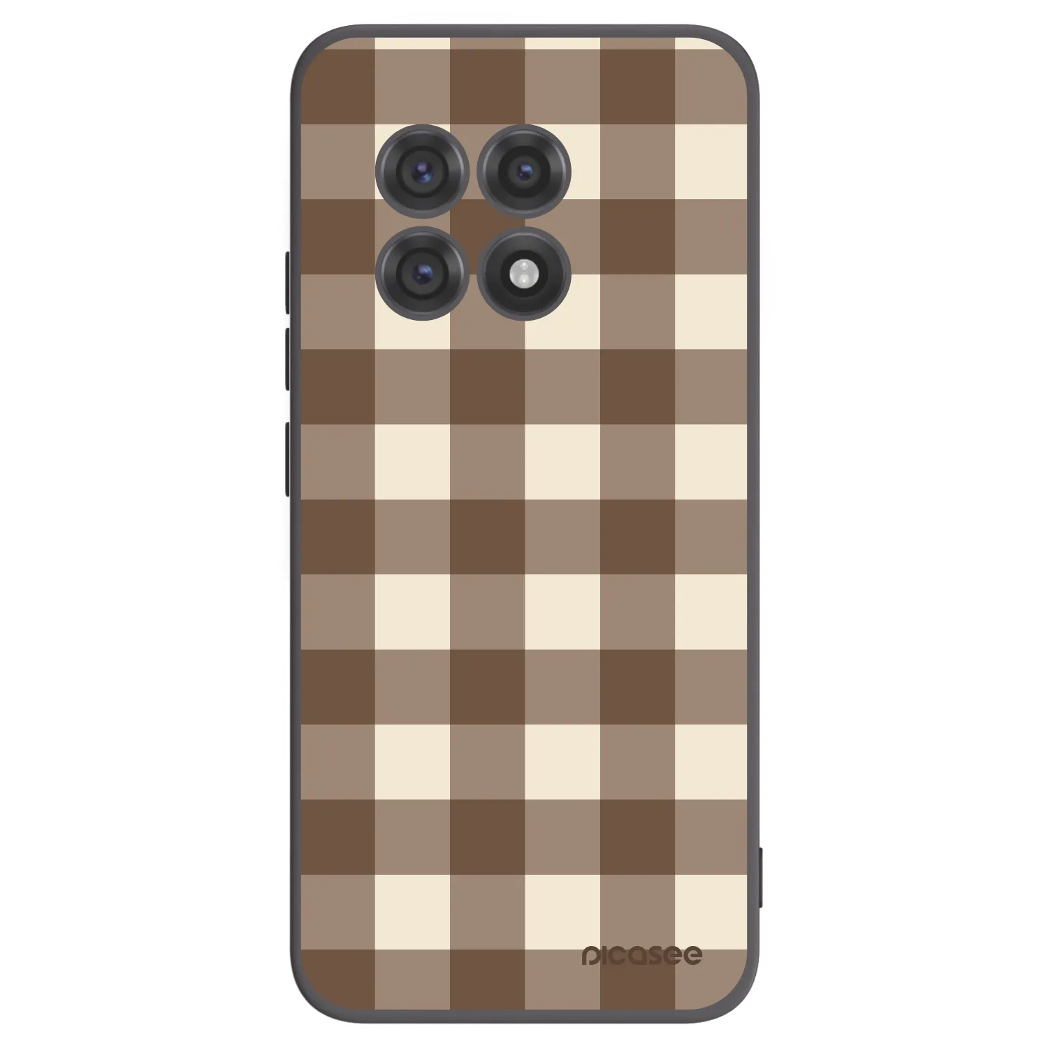 Picasee silikonowe czarne etui na OnePlus 13R 5G - Brown grid