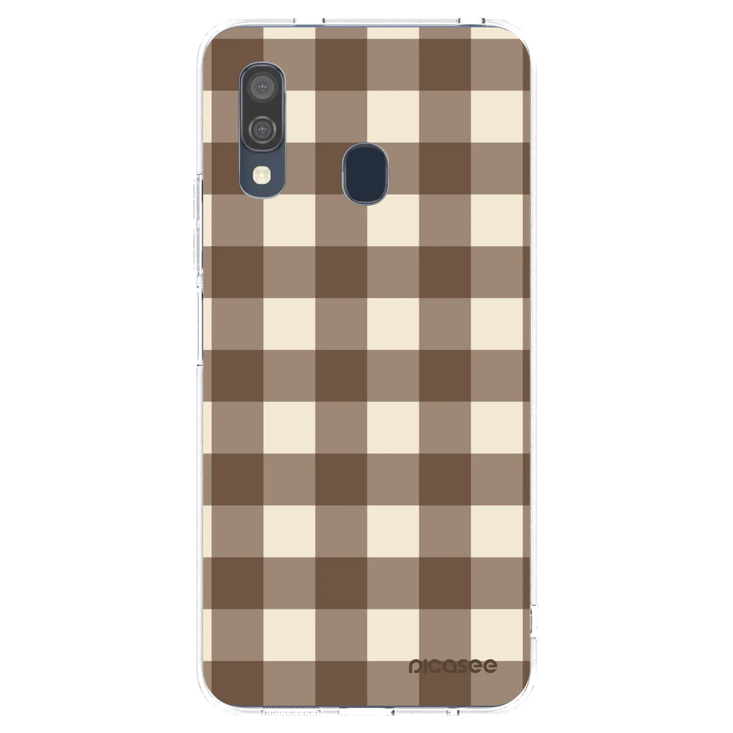 Picasee silikonowe przeźroczyste etui na Samsung Galaxy A40 A405F - Brown grid