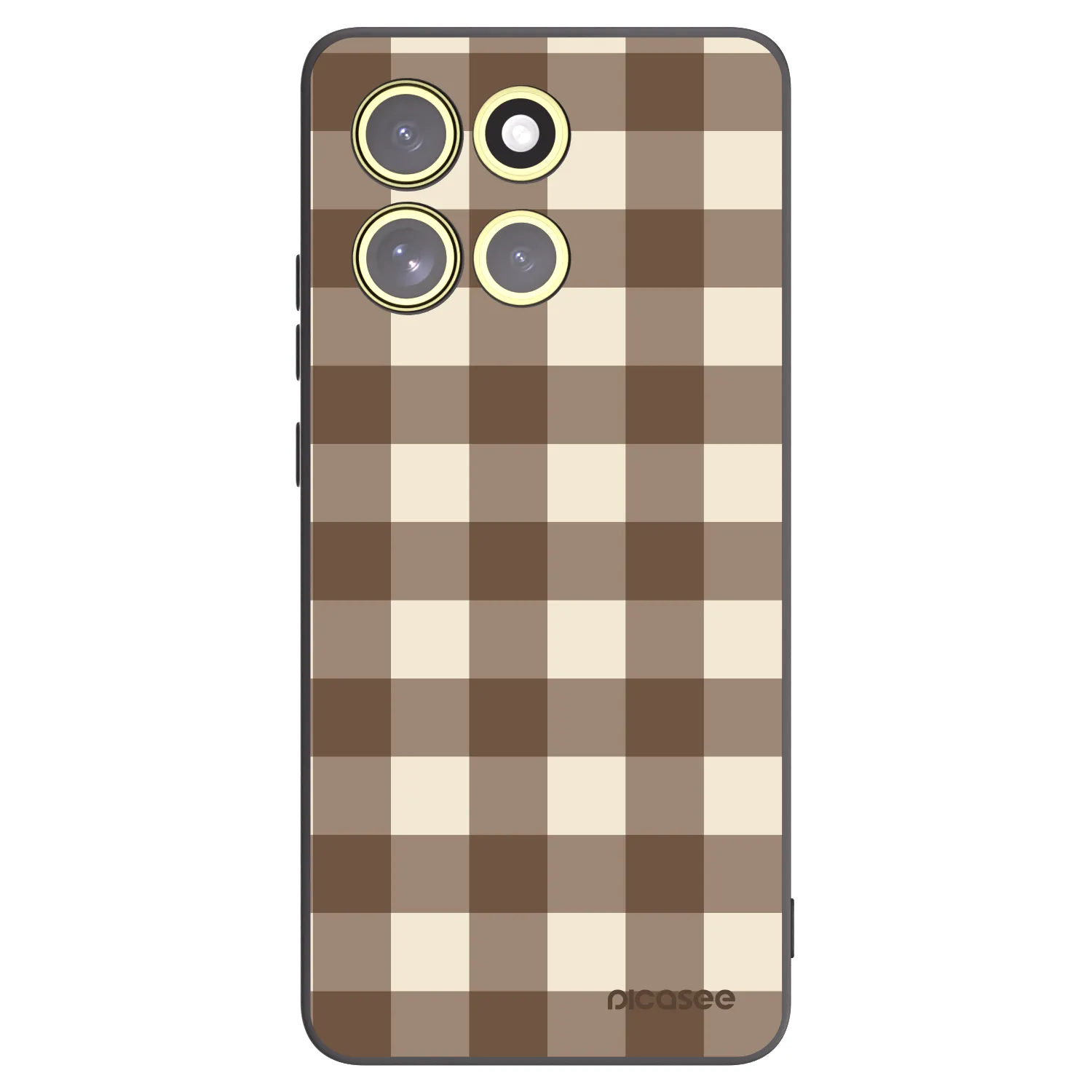 Picasee silikonowe czarne etui na Motorola Moto G86 5G - Brown grid