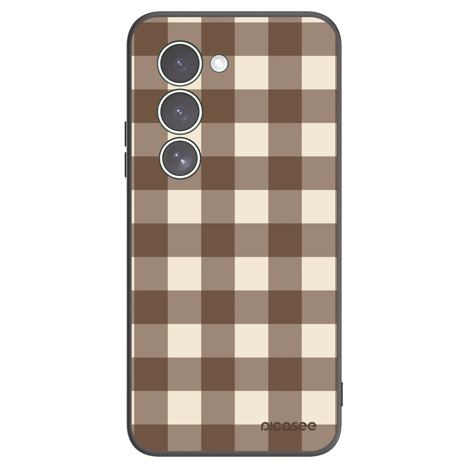 Picasee silikonowe czarne etui na Xiaomi Redmi 15 5G - Brown grid
