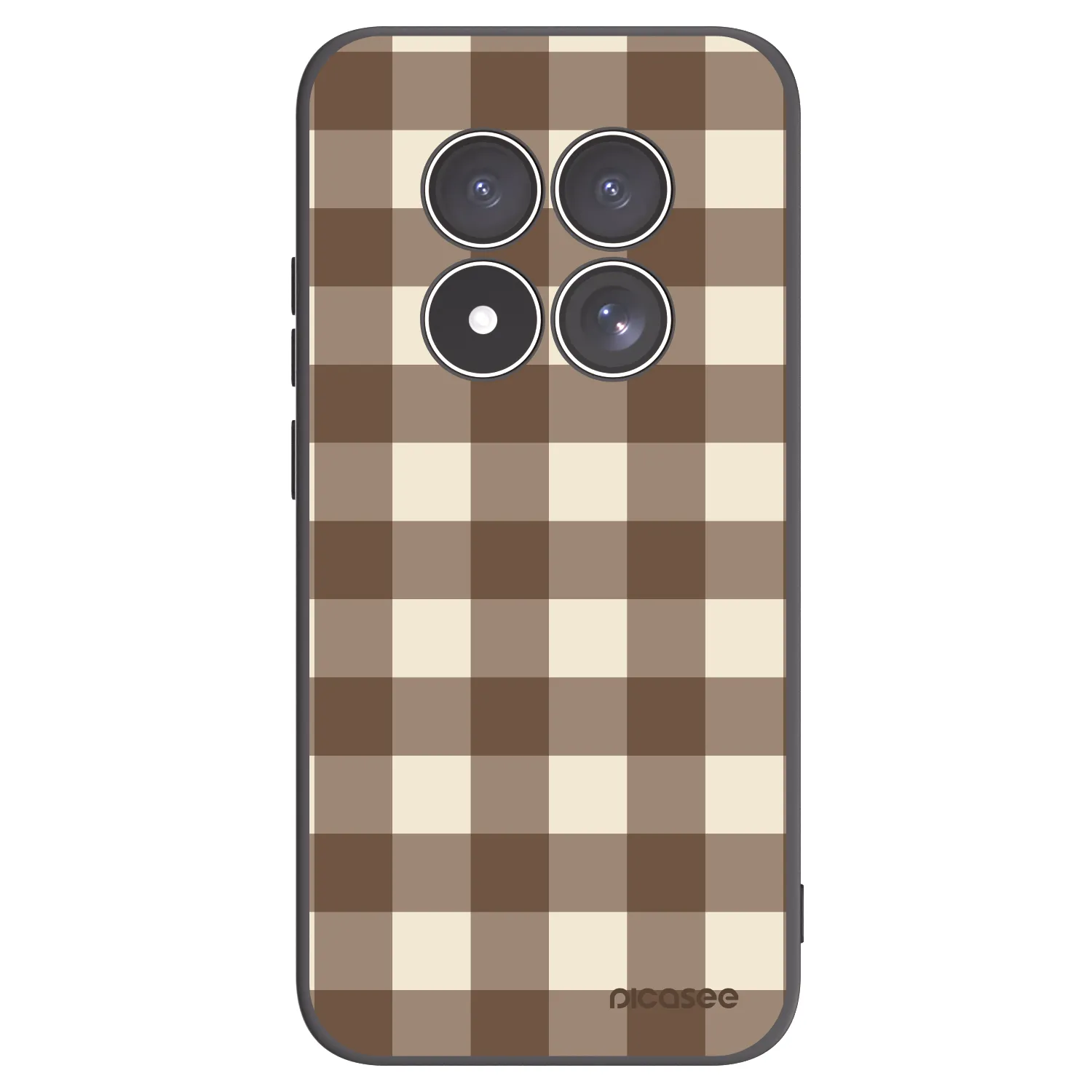 Picasee silikonowe czarne etui na Xiaomi Redmi Note 15 Pro 4G - Brown grid