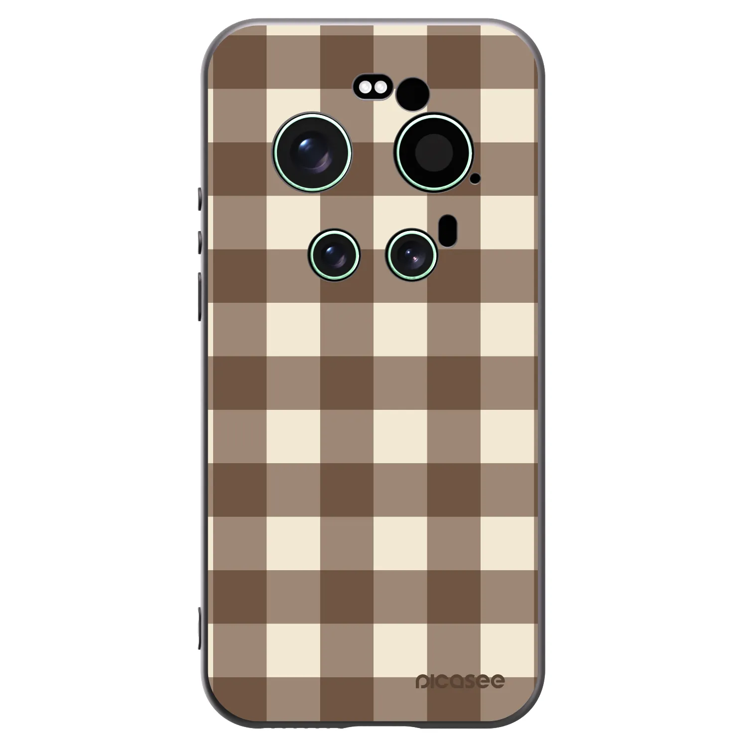 Picasee silikonowe czarne etui na Xiaomi 17 Ultra - Brown grid