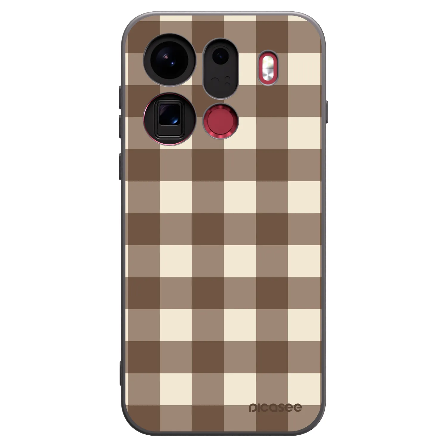 Picasee silikonowe czarne etui na OPPO Find X9 Pro - Brown grid