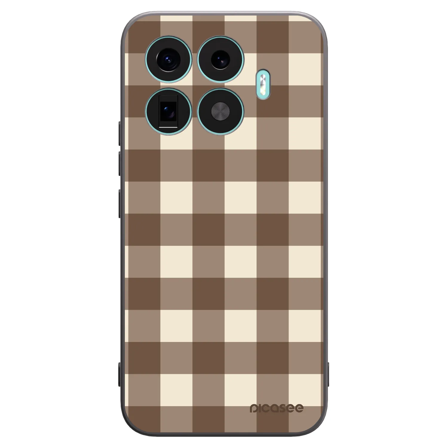 Picasee silikonowe czarne etui na Xiaomi 17T Pro - Brown grid