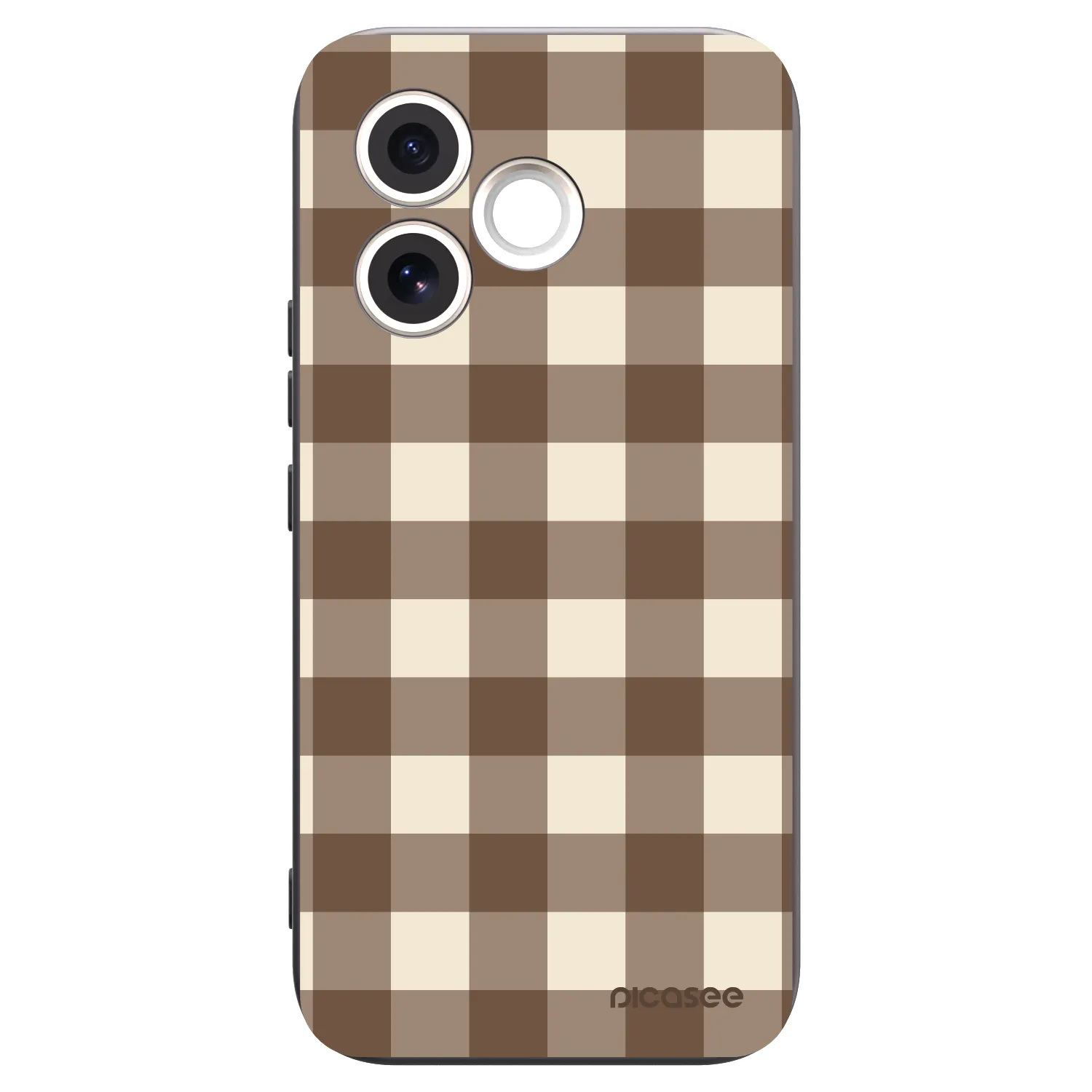 Picasee silikonowe czarne etui na Honor 600 Lite - Brown grid