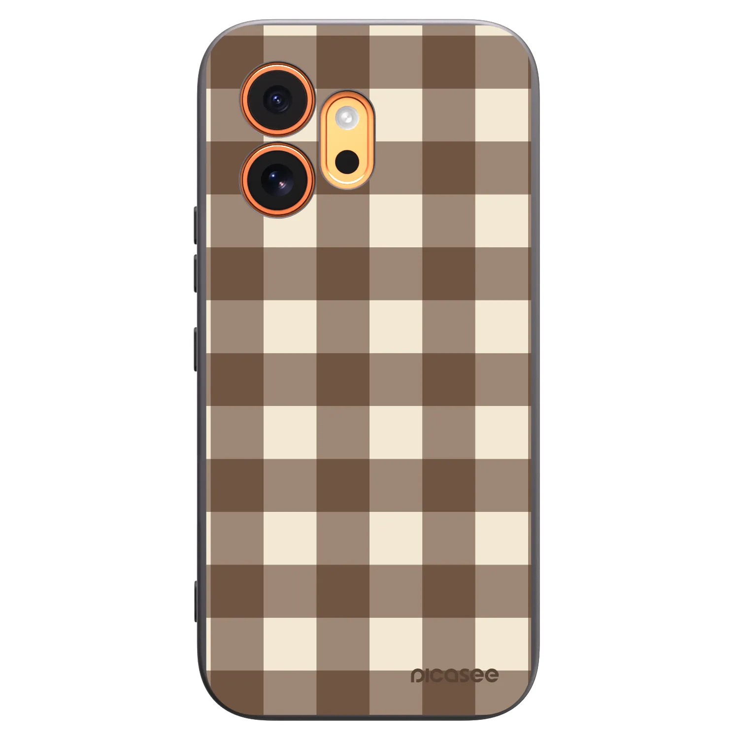 Picasee silikonowe czarne etui na Honor 600 - Brown grid