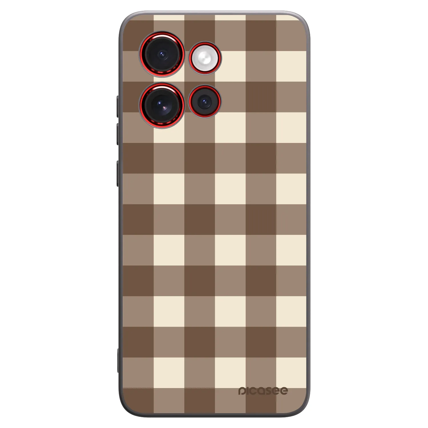 Picasee silikonowe czarne etui na Motorola Edge 60 Neo 5G - Brown grid