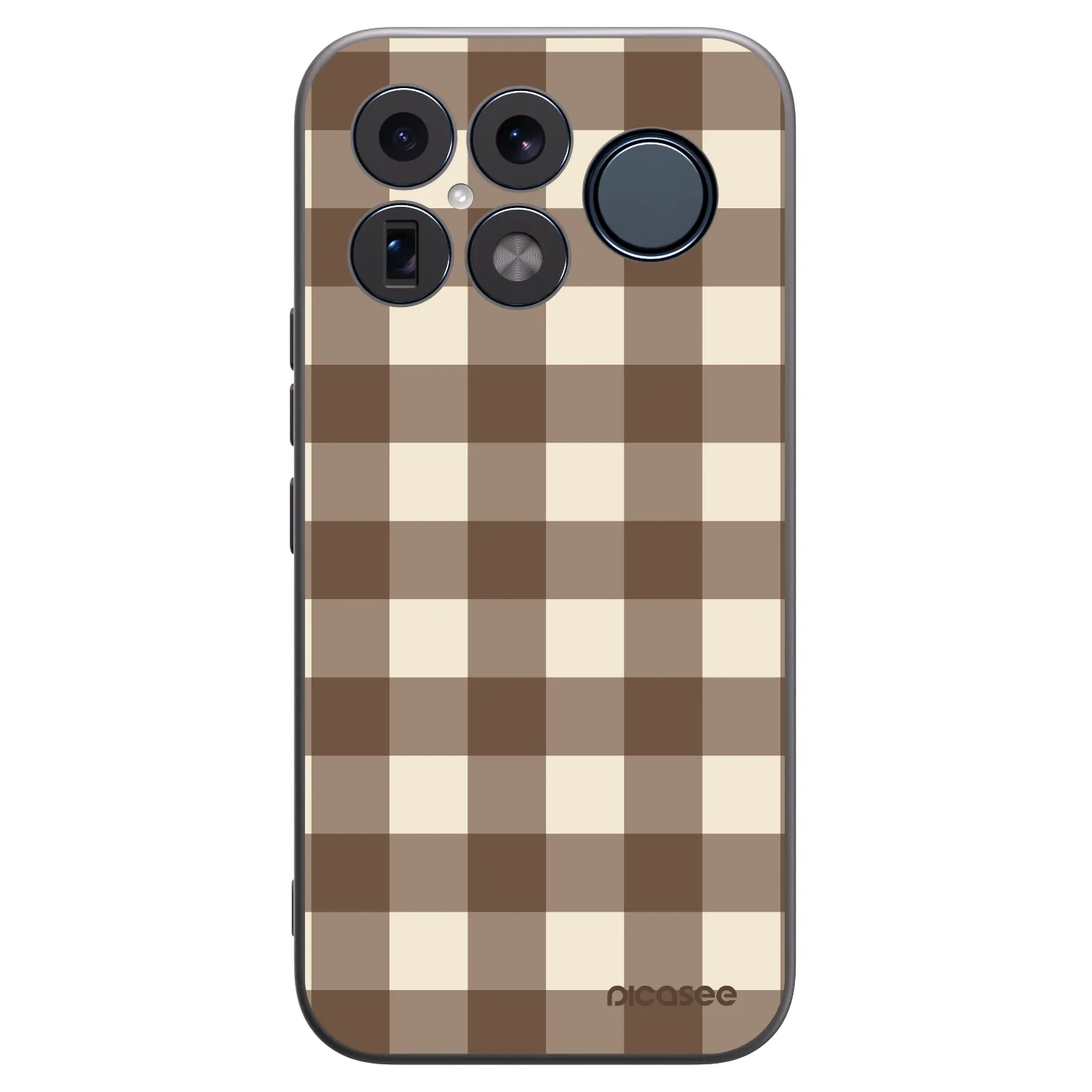 Picasee silikonowe czarne etui na Xiaomi Poco F8 Ultra - Brown grid