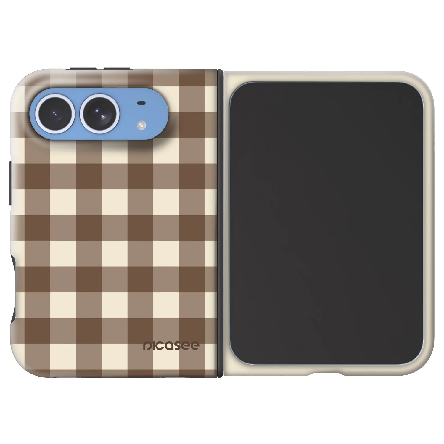 Picasee Fashion Case MagSafe na Apple iPhone Duo - Brown grid