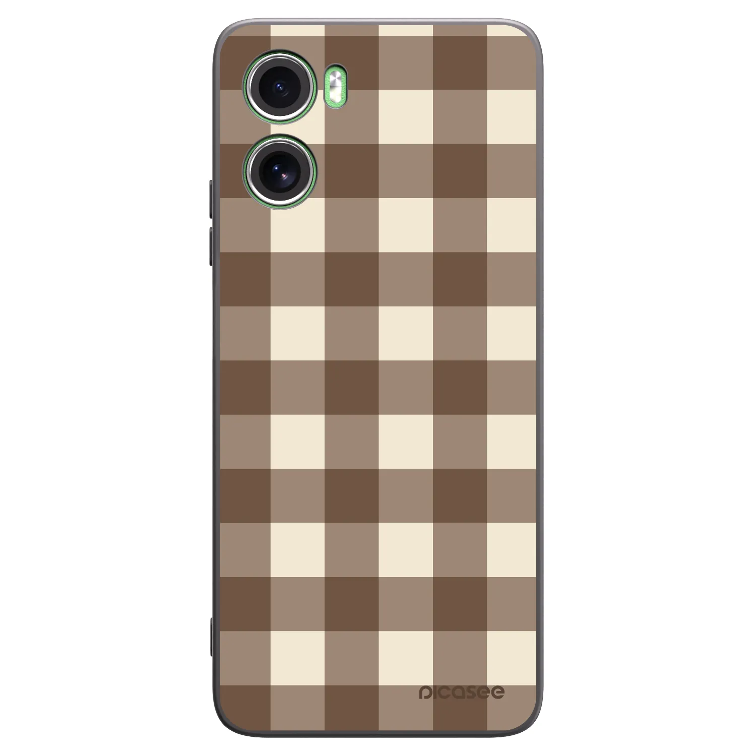 Picasee silikonowe czarne etui na Motorola Moto G06 - Brown grid