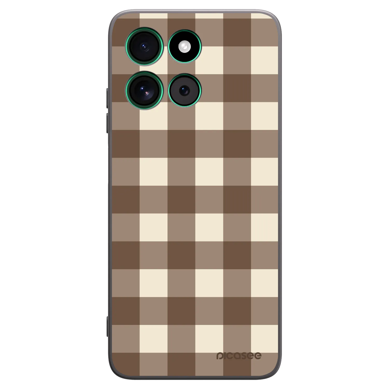 Picasee silikonowe czarne etui na Motorola Moto G57 Power - Brown grid