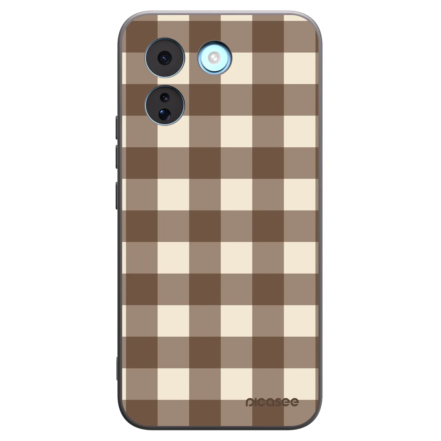 Picasee silikonowe czarne etui na Xiaomi Redmi Note 17 Pro MAX 5G - Brown grid