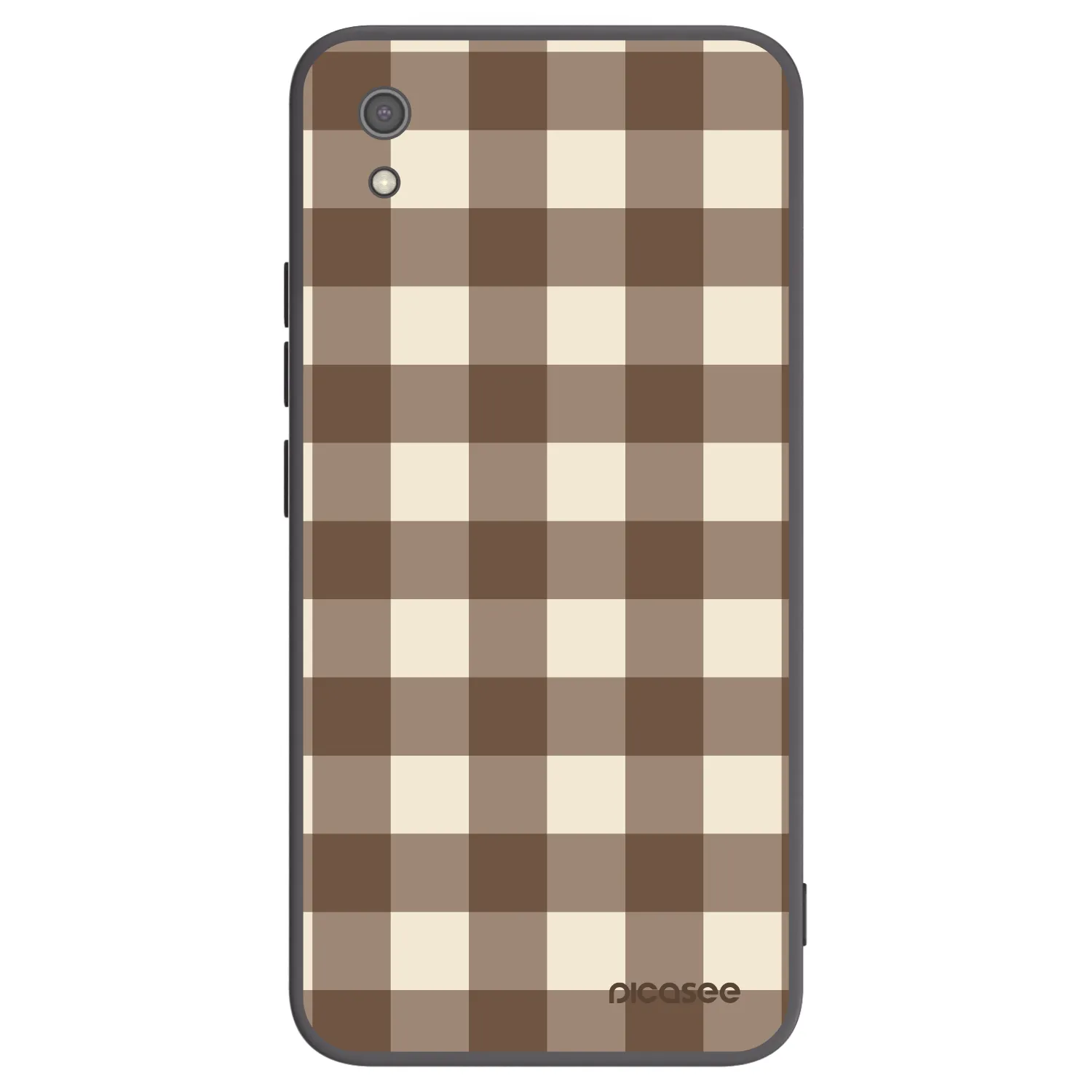 Picasee silikonowe czarne etui na Xiaomi Redmi 7A - Brown grid