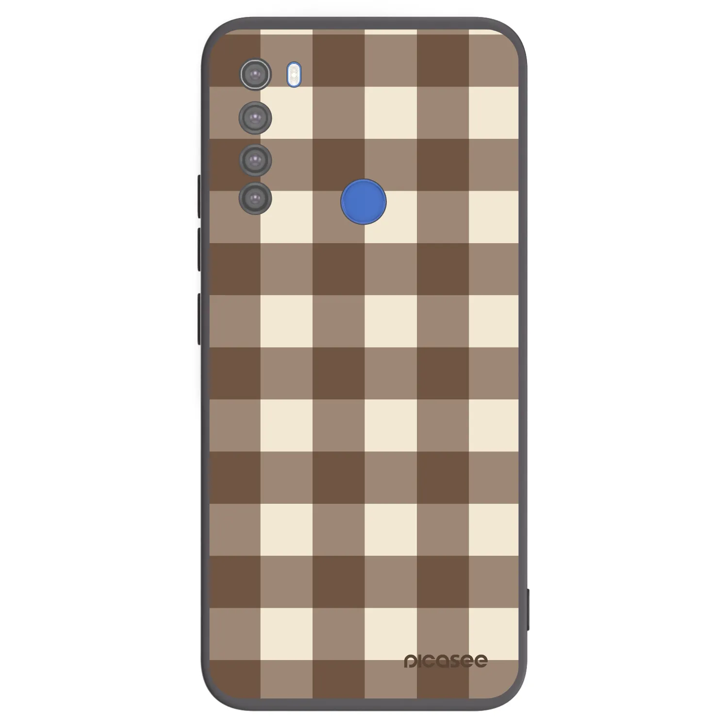 Picasee silikonowe czarne etui na Xiaomi Redmi Note 8T - Brown grid