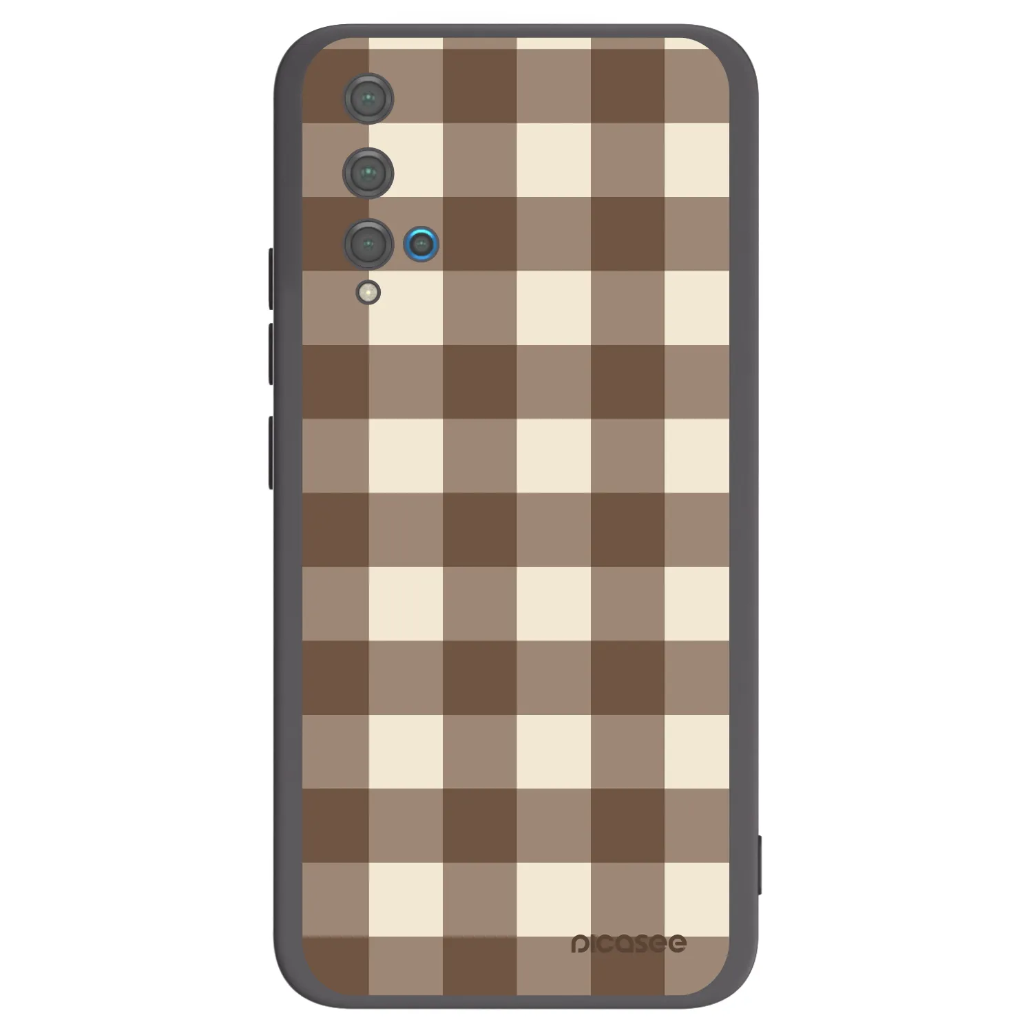 Picasee silikonowe czarne etui na Huawei Nova 5T - Brown grid