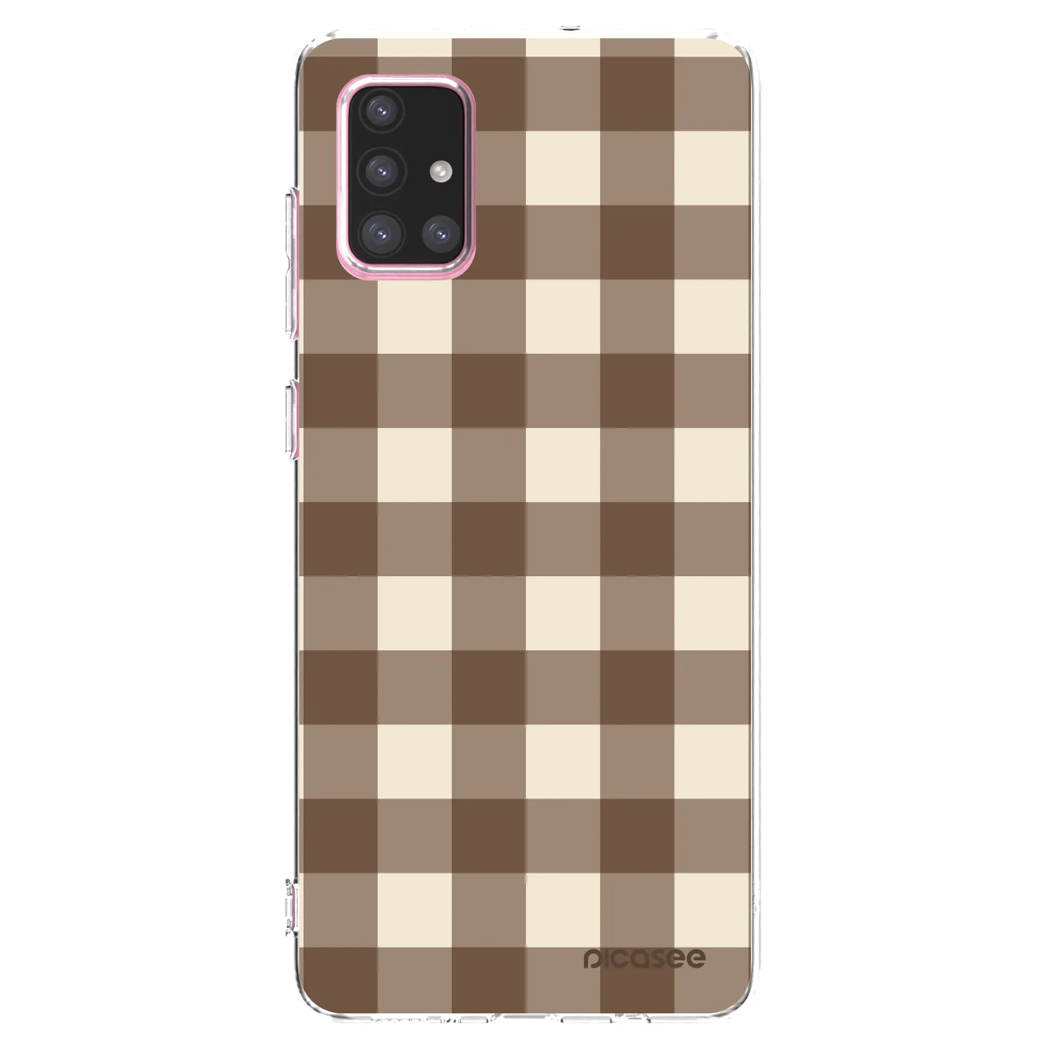 Picasee silikonowe przeźroczyste etui na Samsung Galaxy A71 A715F - Brown grid