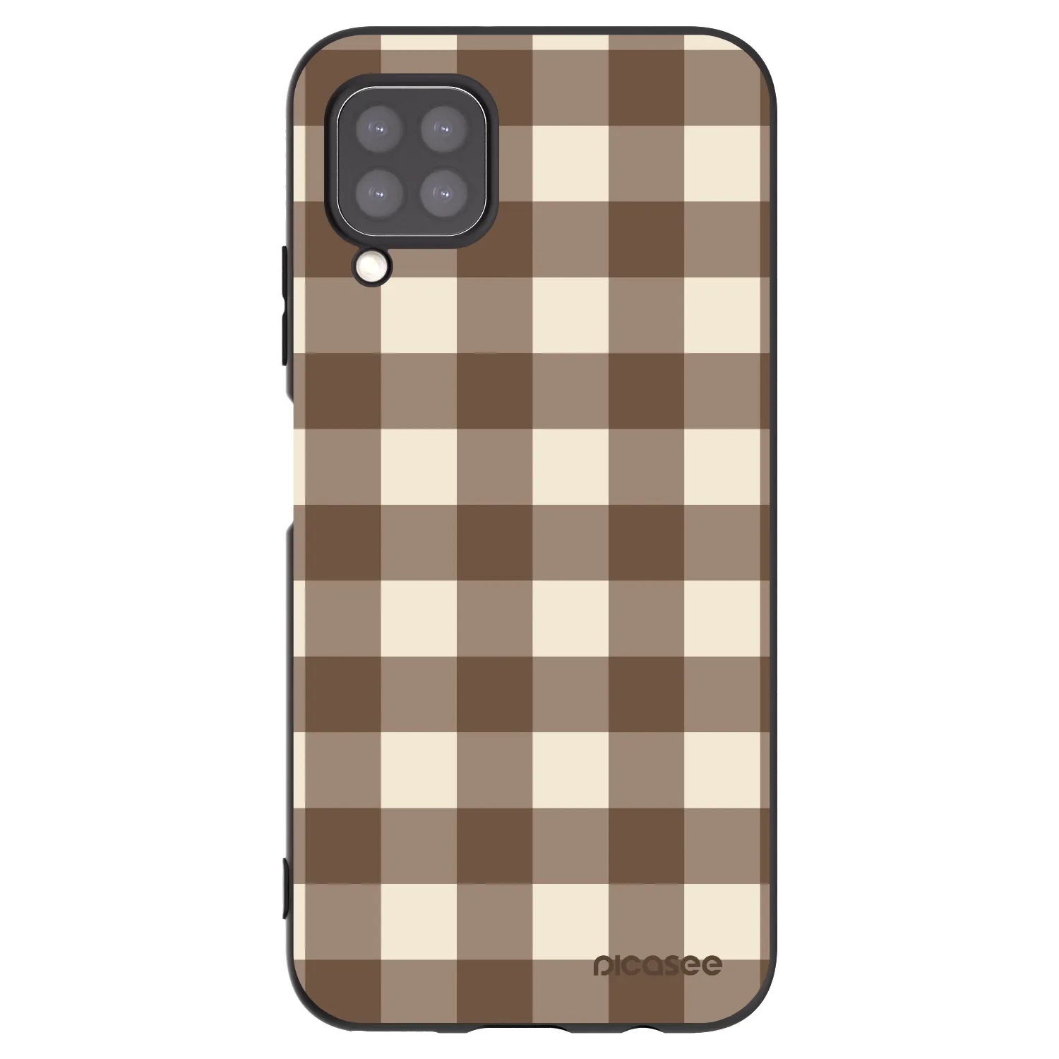 Picasee silikonowe czarne etui na Huawei P40 Lite - Brown grid