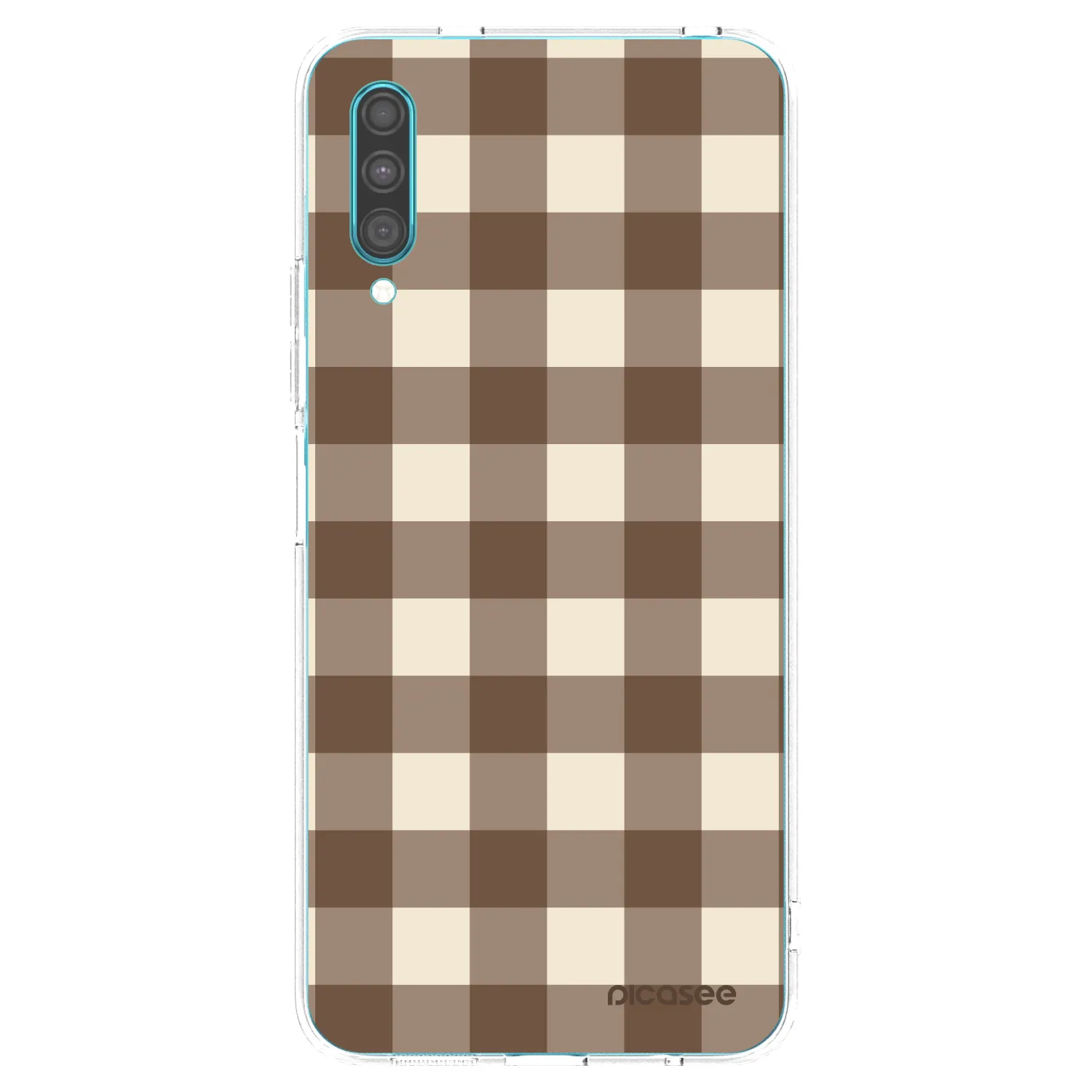 Picasee silikonowe przeźroczyste etui na Samsung Galaxy A30s A307F - Brown grid