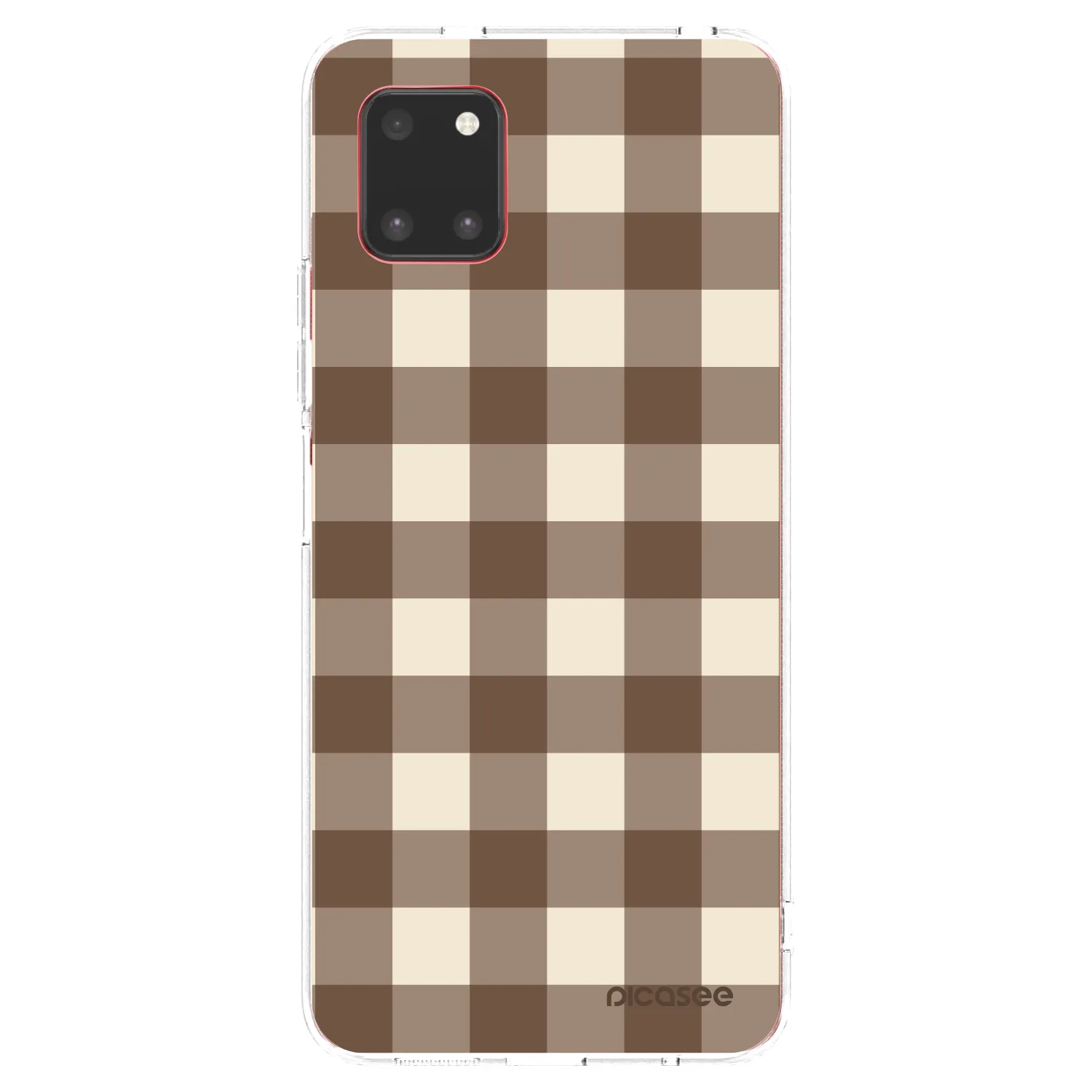 Picasee silikonowe przeźroczyste etui na Samsung Galaxy Note 10 Lite N770F - Brown grid