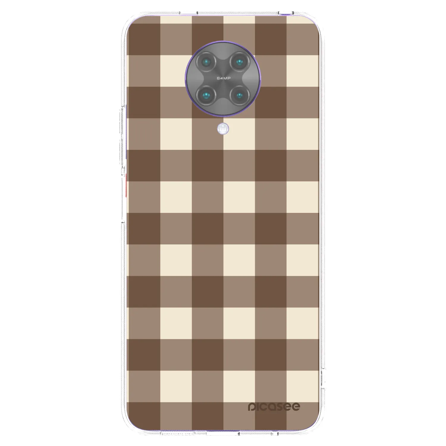 Picasee silikonowe przeźroczyste etui na Xiaomi Poco F2 Pro - Brown grid
