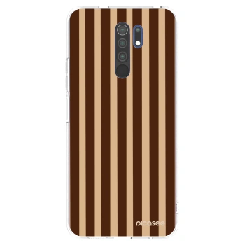 Picasee silikonowe przeźroczyste etui na Xiaomi Redmi 9 - Brown lines