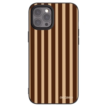 Picasee silikonowe czarne etui na Apple iPhone 12 Pro Max - Brown lines