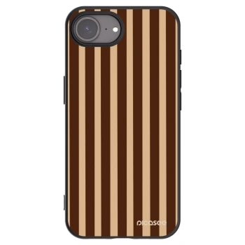 Picasee silikonowe czarne etui na Apple iPhone 16e - Brown lines