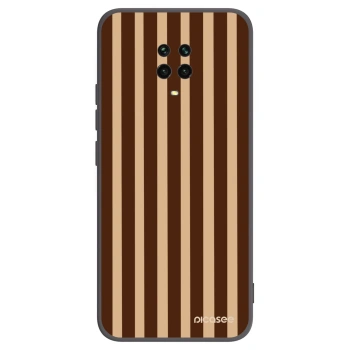 Picasee silikonowe czarne etui na Xiaomi Redmi Note 9S - Brown lines