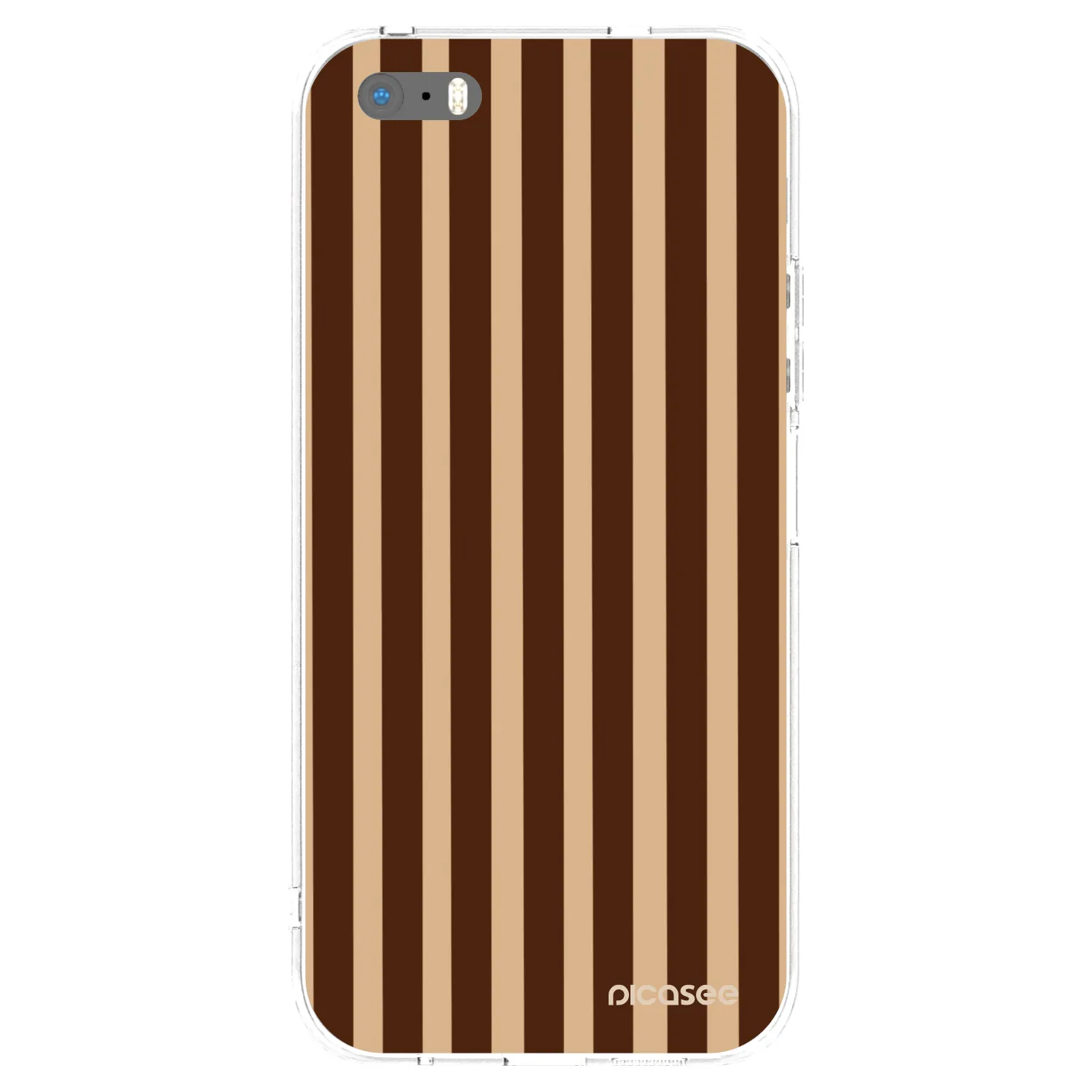 Picasee silikonowe przeźroczyste etui na Apple iPhone 5/5S/SE - Brown lines