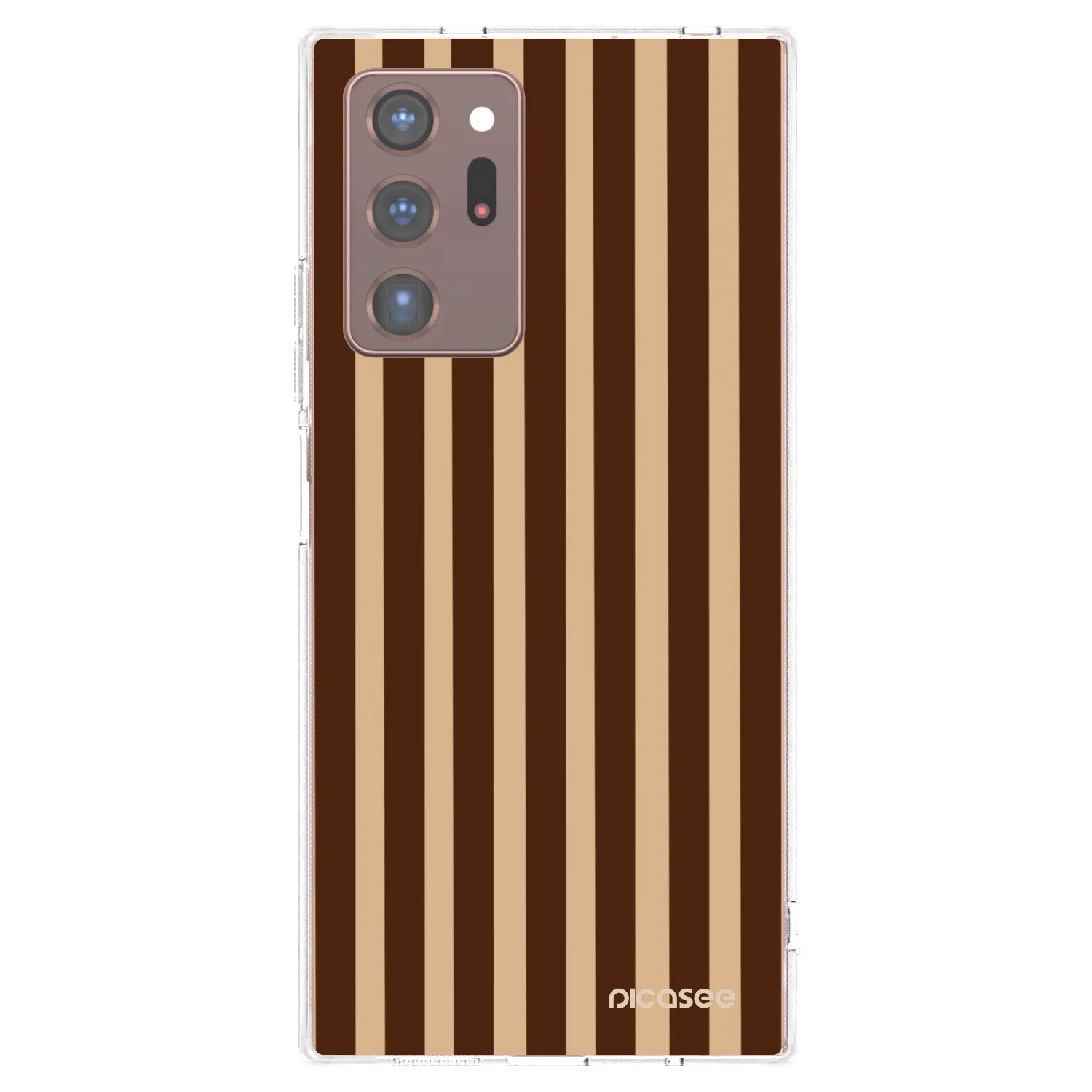 Picasee silikonowe przeźroczyste etui na Samsung Galaxy Note 20 Ultra - Brown lines