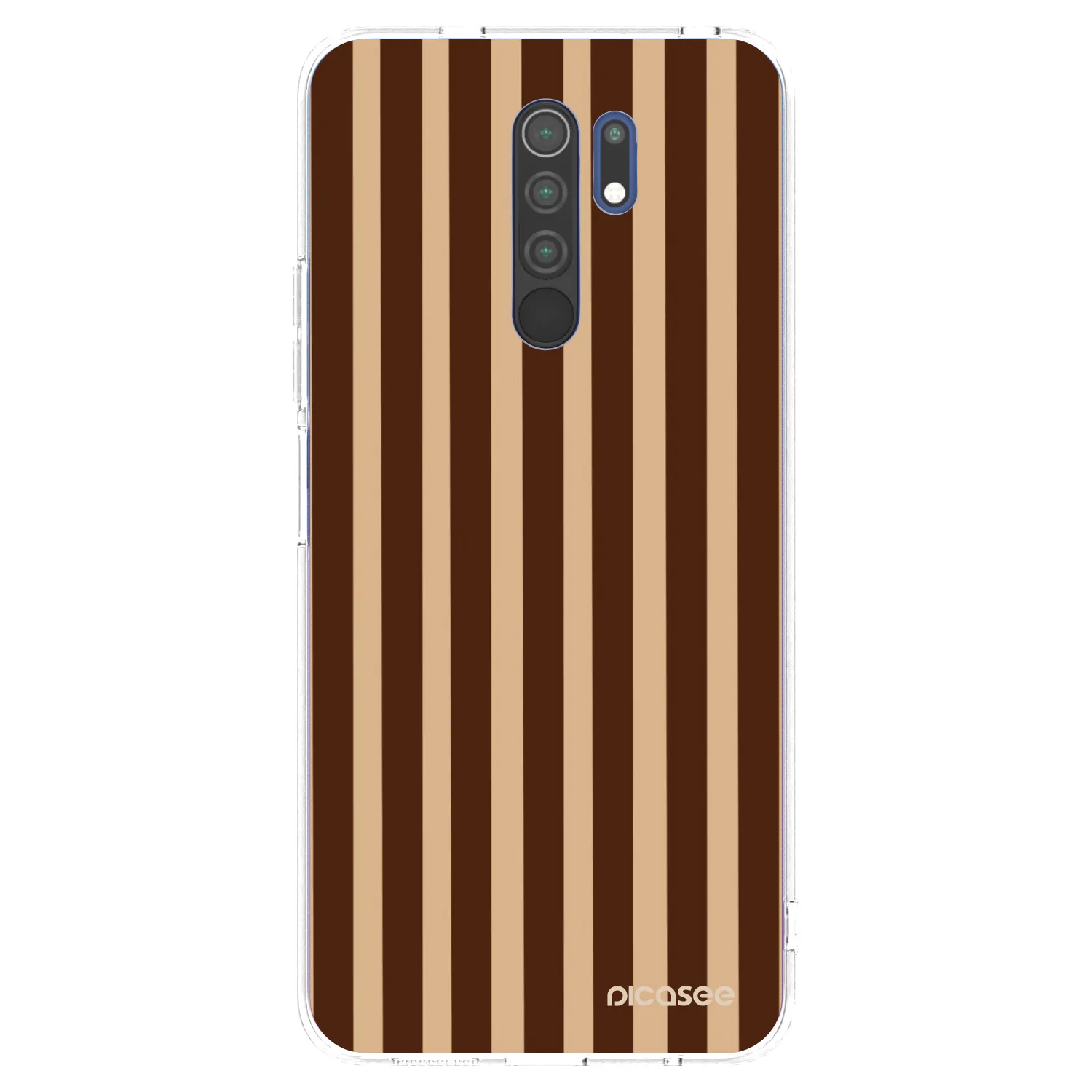 Picasee silikonowe przeźroczyste etui na Xiaomi Redmi 9 - Brown lines