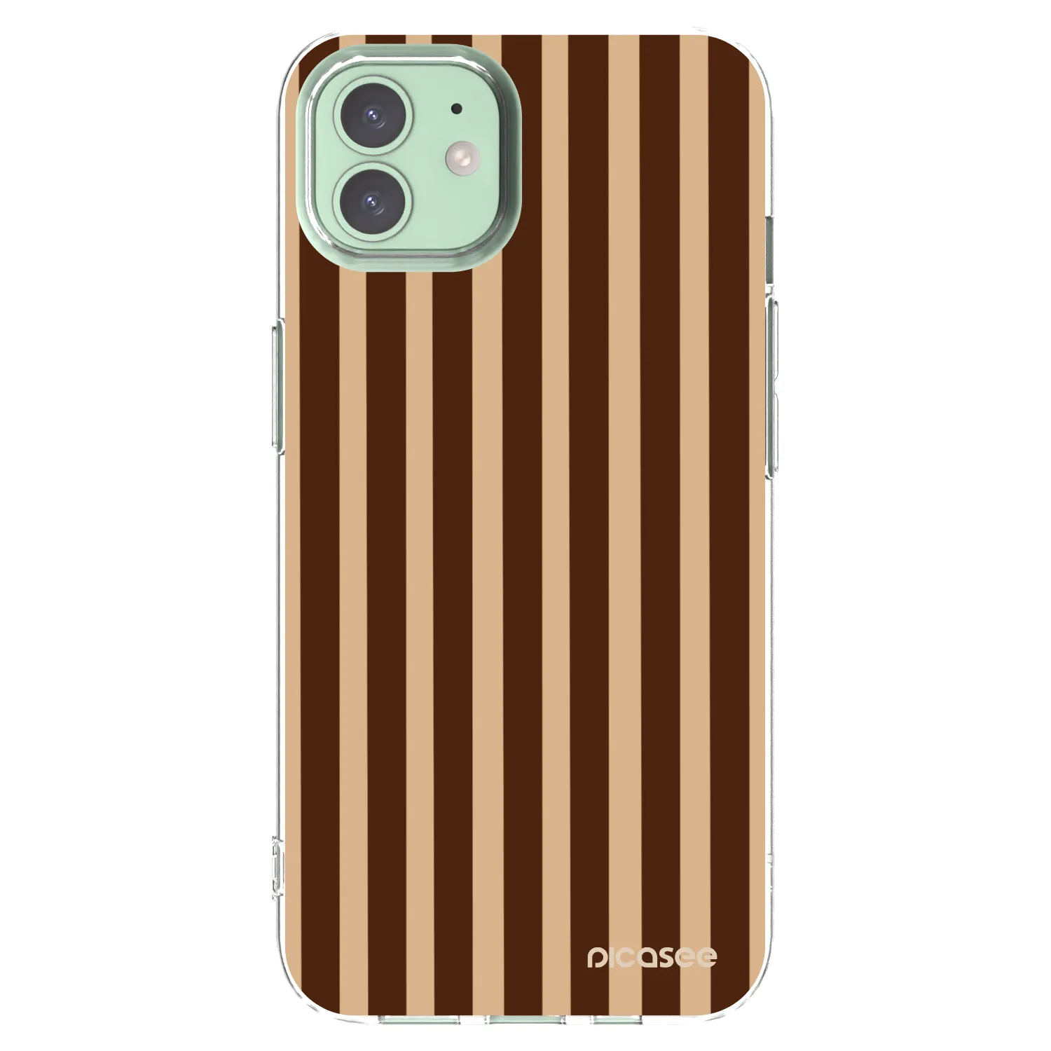 Picasee silikonowe przeźroczyste etui na Apple iPhone 12 Pro - Brown lines