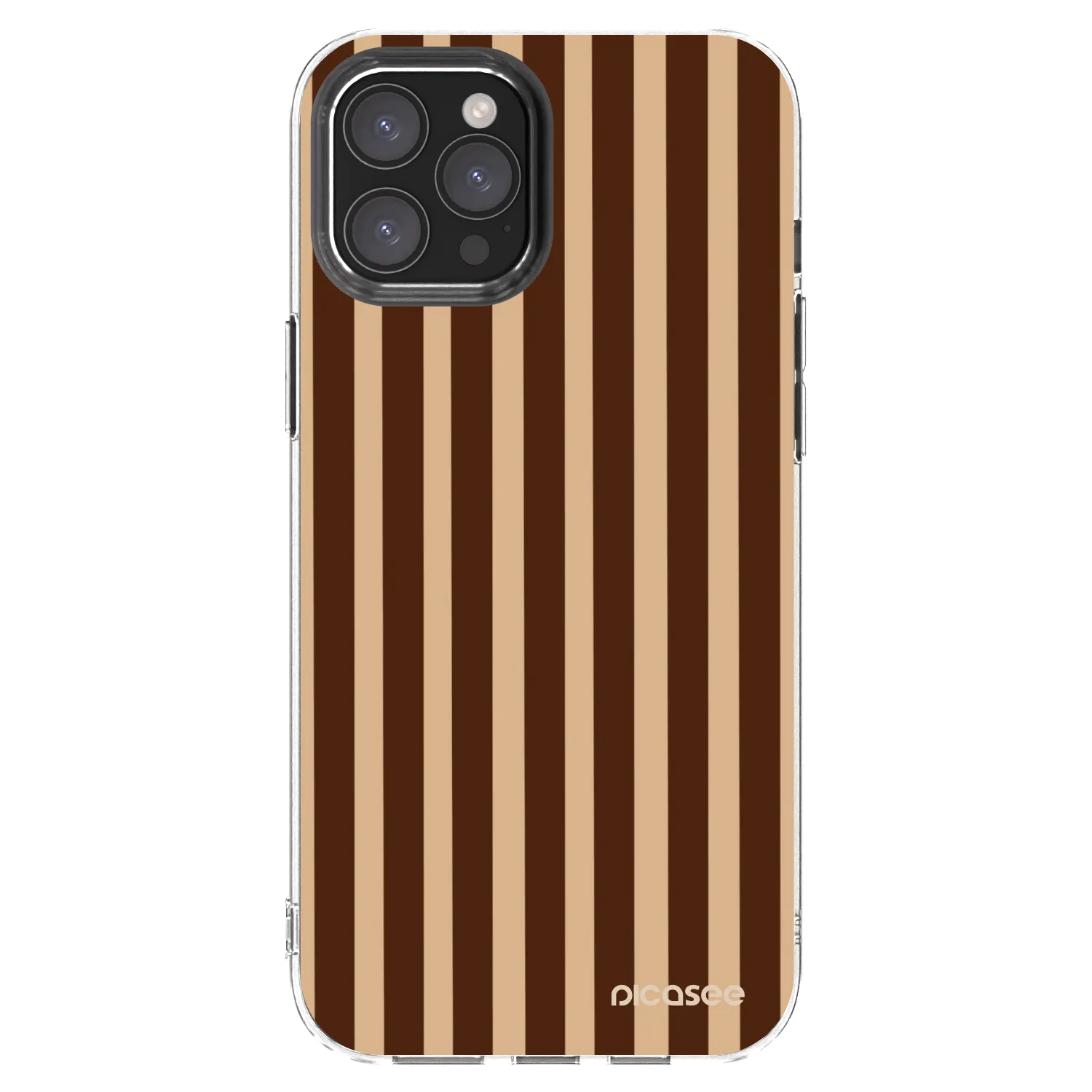 Picasee silikonowe przeźroczyste etui na Apple iPhone 12 Pro Max - Brown lines