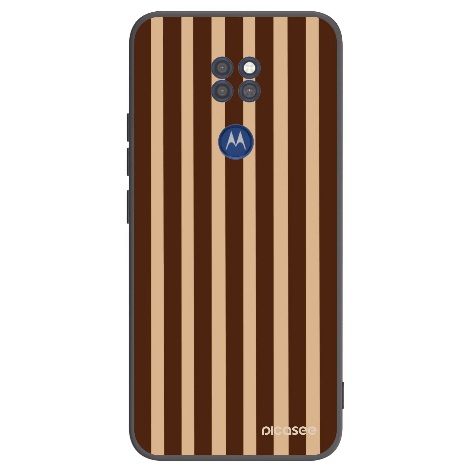 Picasee silikonowe czarne etui na Motorola Moto G9 Play - Brown lines