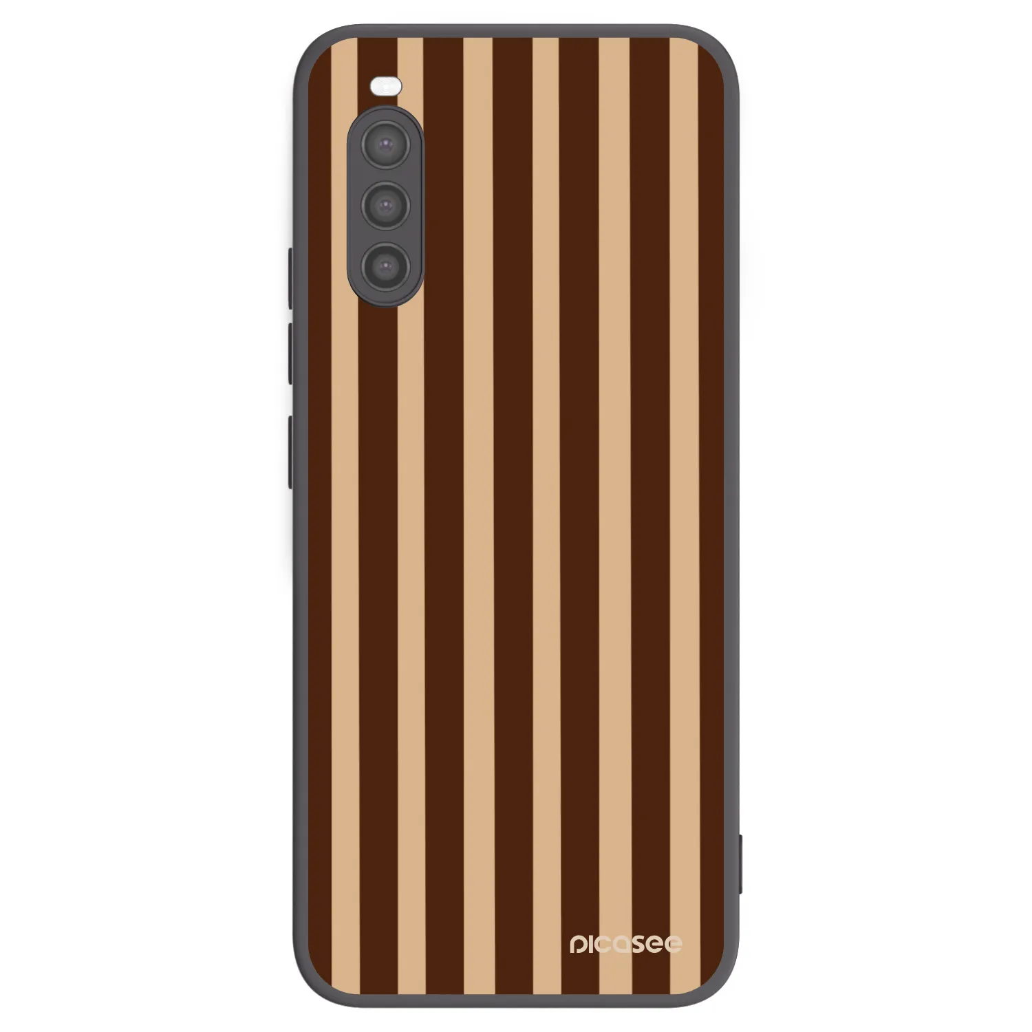 Picasee silikonowe czarne etui na Sony Xperia 10 II - Brown lines