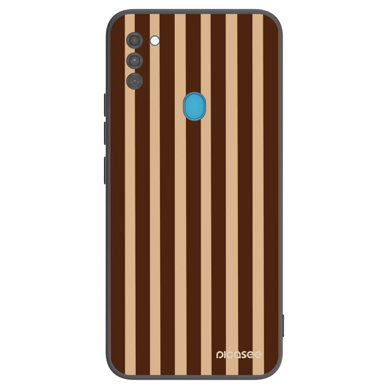 Picasee silikonowe czarne etui na Samsung Galaxy M11 - Brown lines