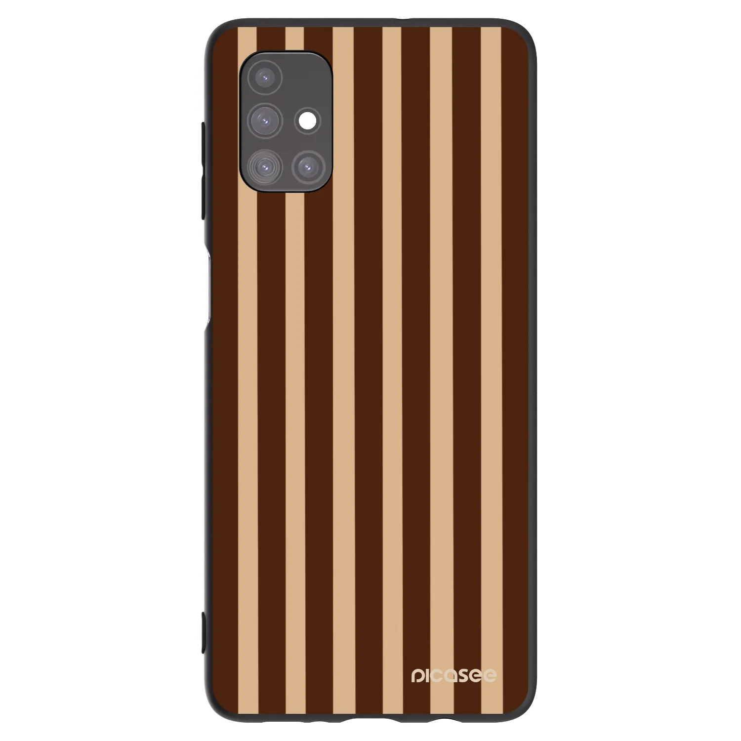 Picasee silikonowe czarne etui na Samsung Galaxy M51 M515F - Brown lines