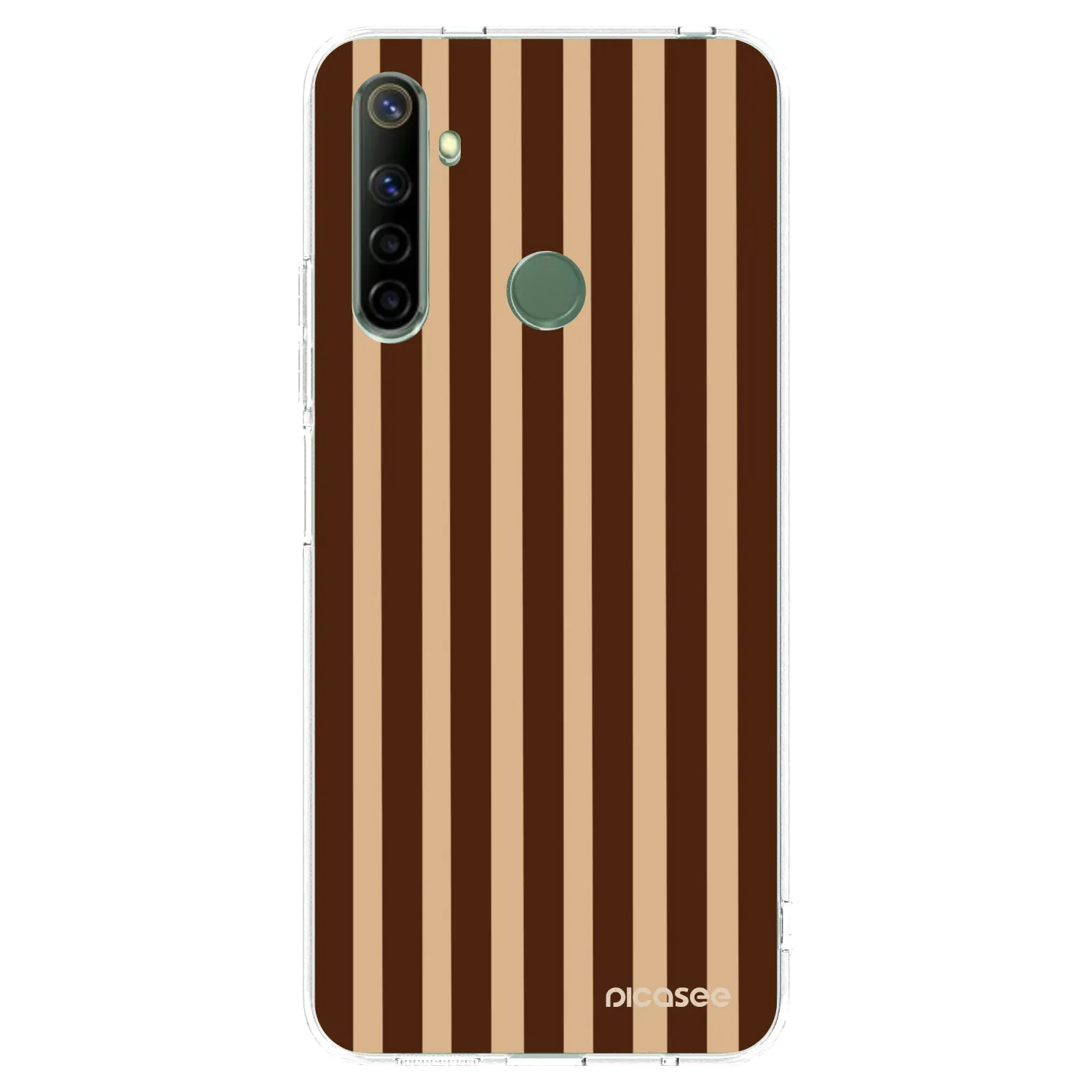 Picasee silikonowe przeźroczyste etui na Realme 6i - Brown lines
