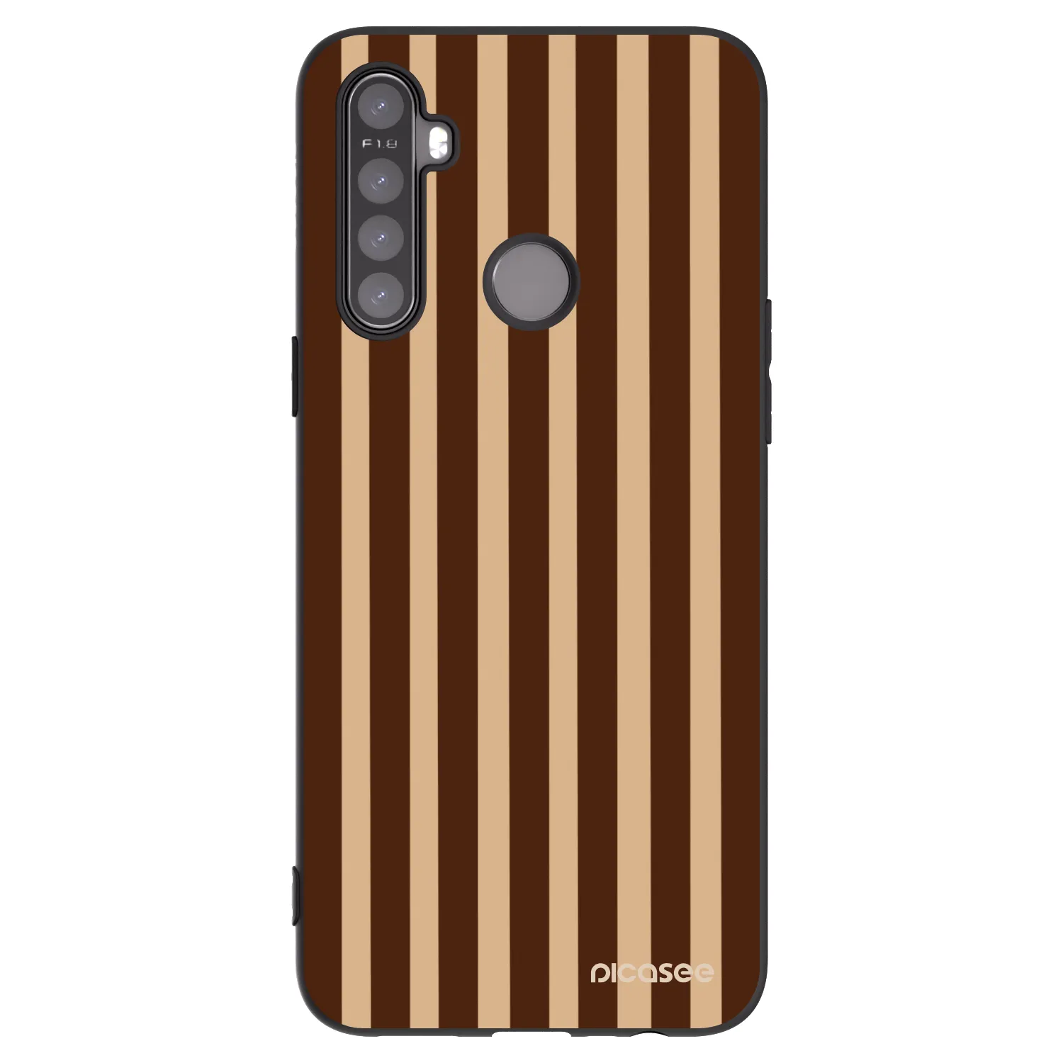 Picasee silikonowe czarne etui na Realme 6i - Brown lines