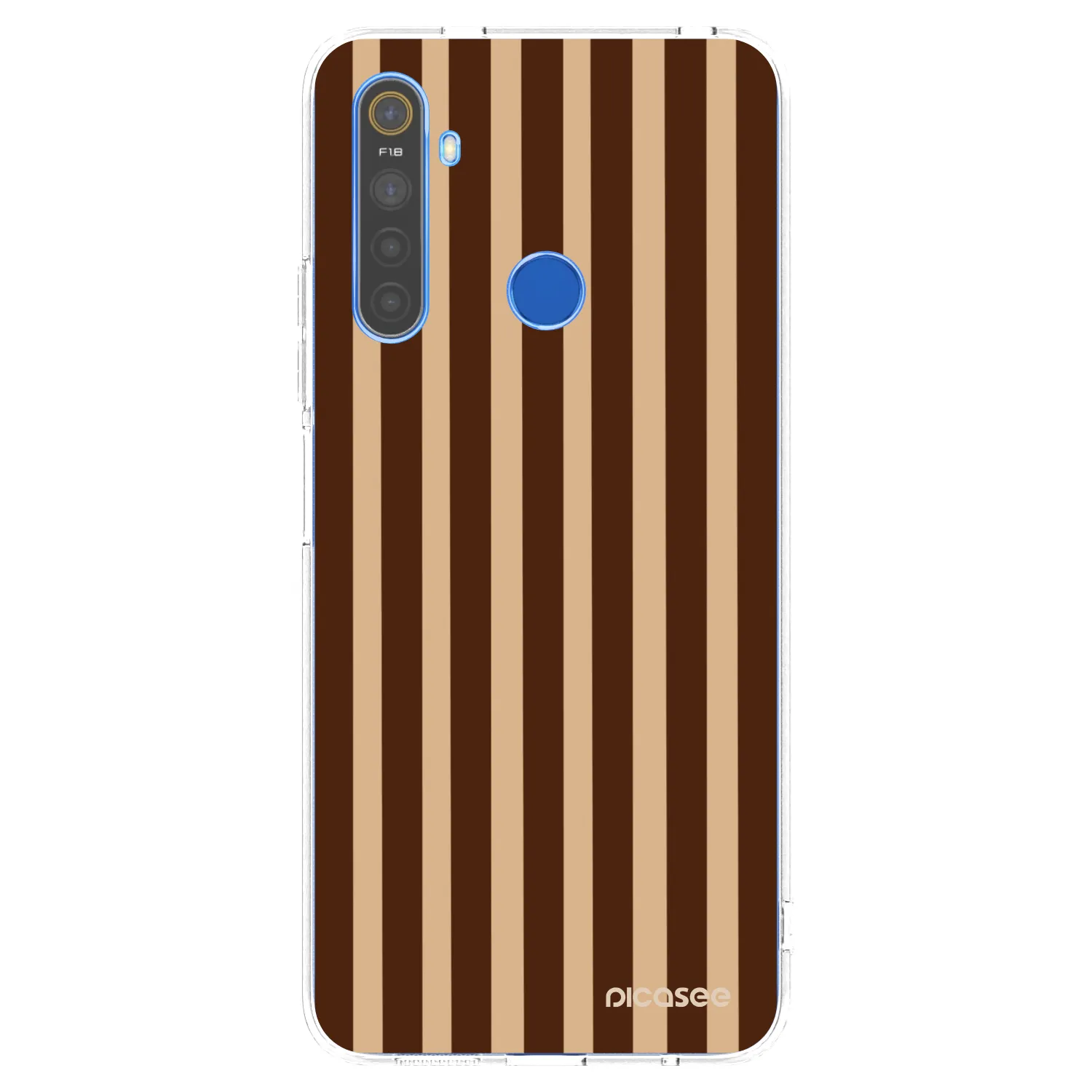 Picasee silikonowe przeźroczyste etui na Realme 5 - Brown lines