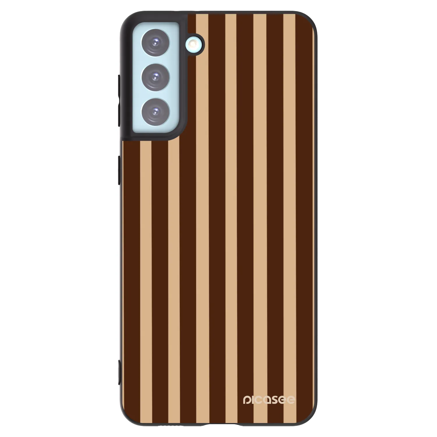 Picasee silikonowe czarne etui na Samsung Galaxy S21+ 5G G996F - Brown lines