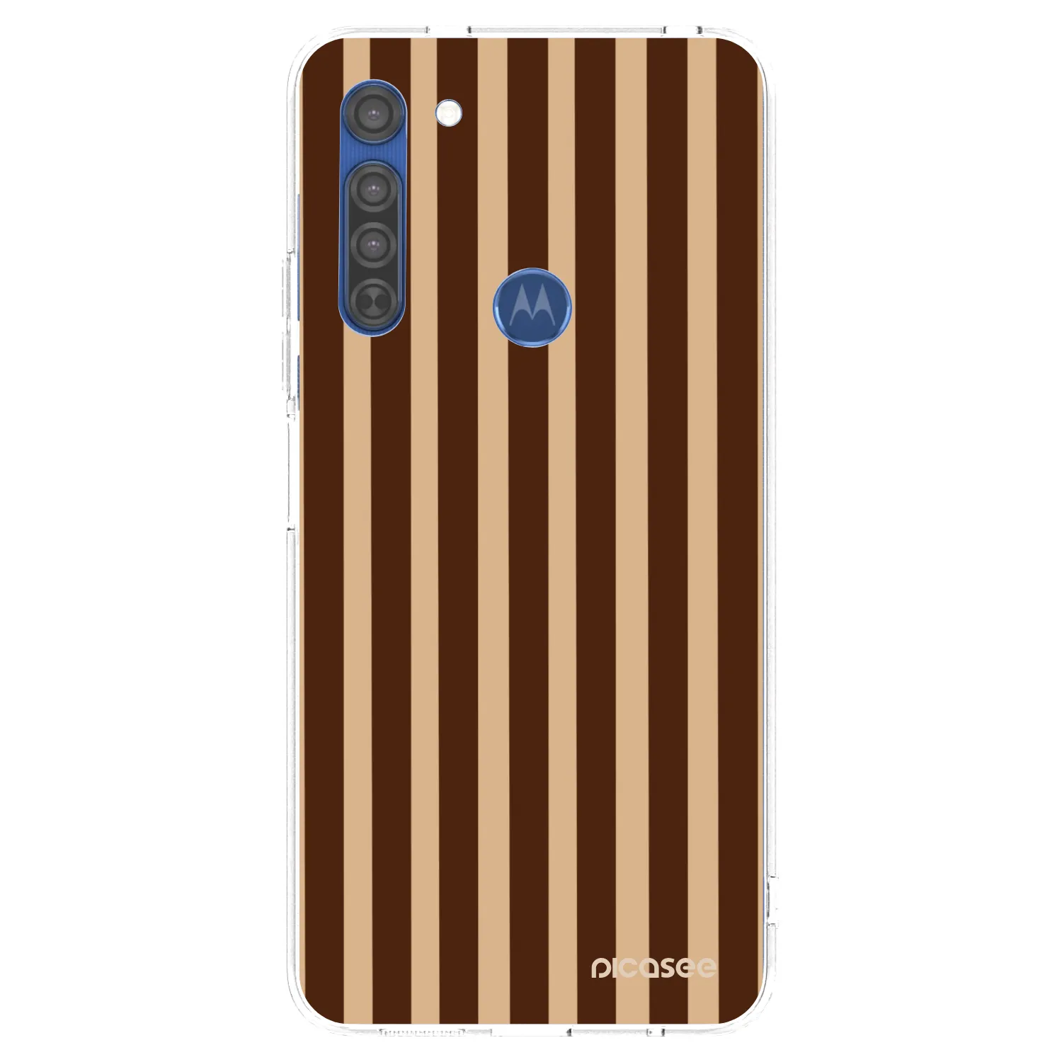 Picasee silikonowe przeźroczyste etui na Motorola Moto G8 - Brown lines