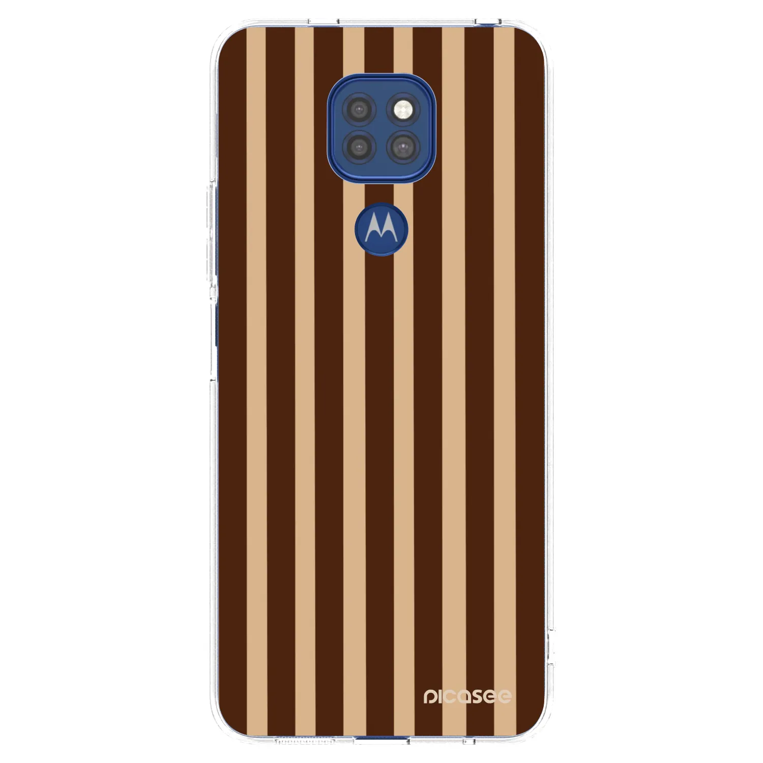 Picasee silikonowe przeźroczyste etui na Motorola Moto G9 Play - Brown lines
