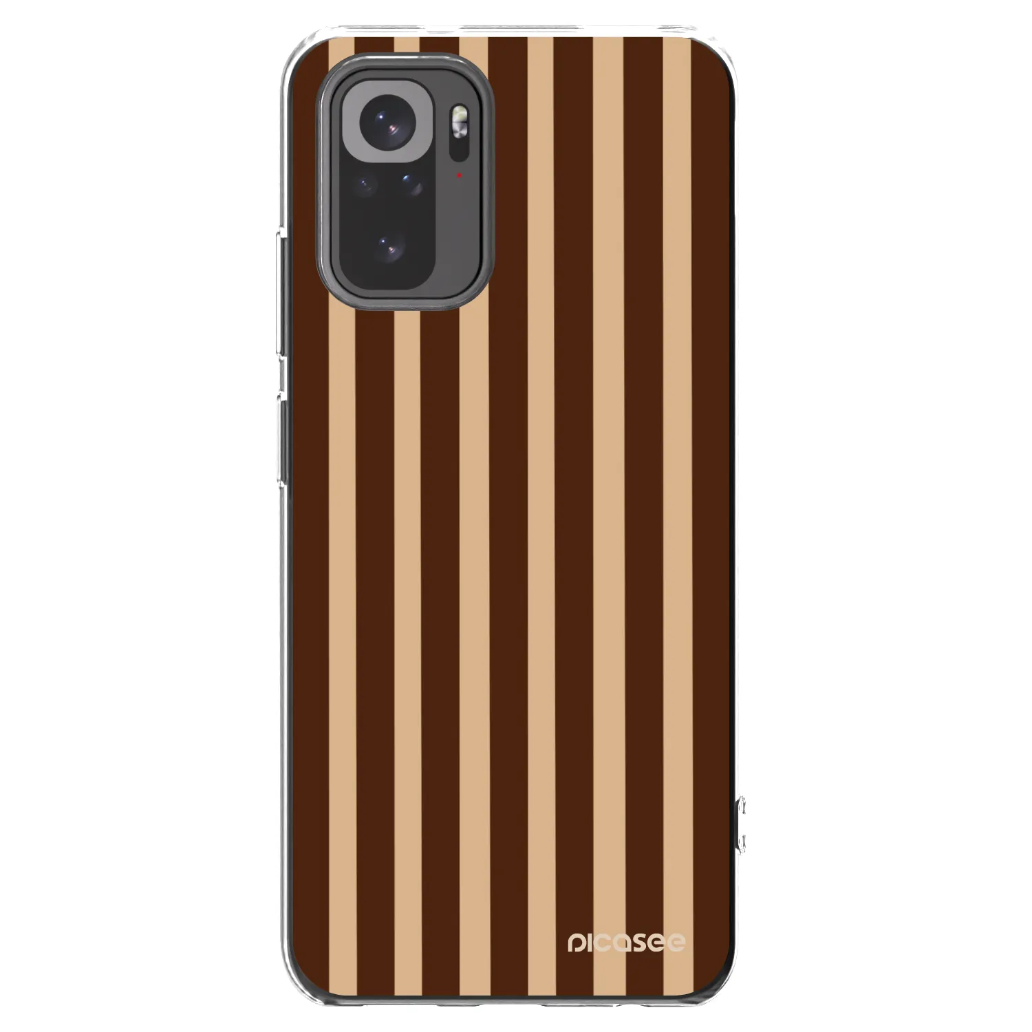 Picasee silikonowe przeźroczyste etui na Xiaomi Redmi Note 10 - Brown lines