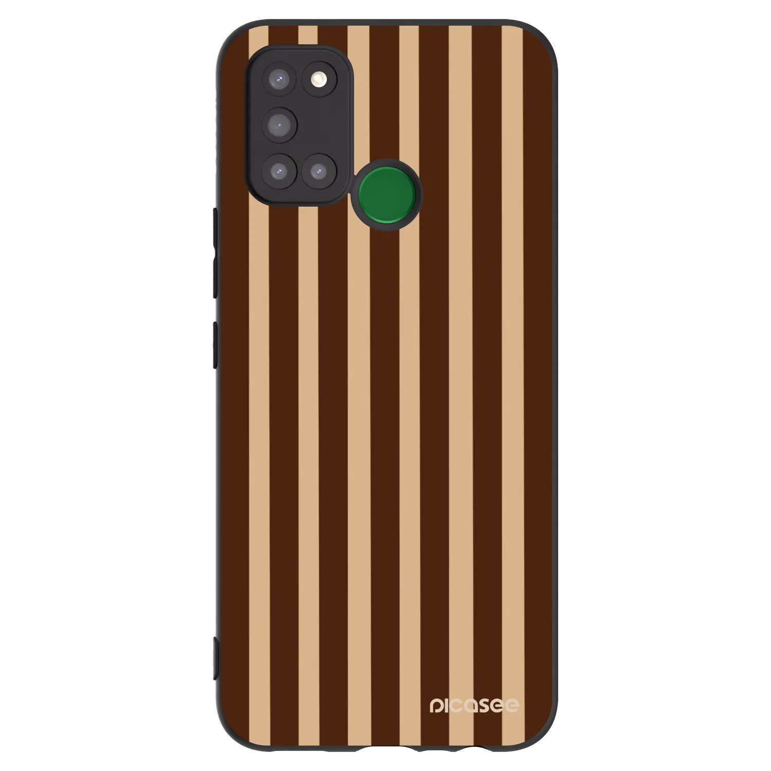 Picasee silikonowe czarne etui na Realme 7i - Brown lines
