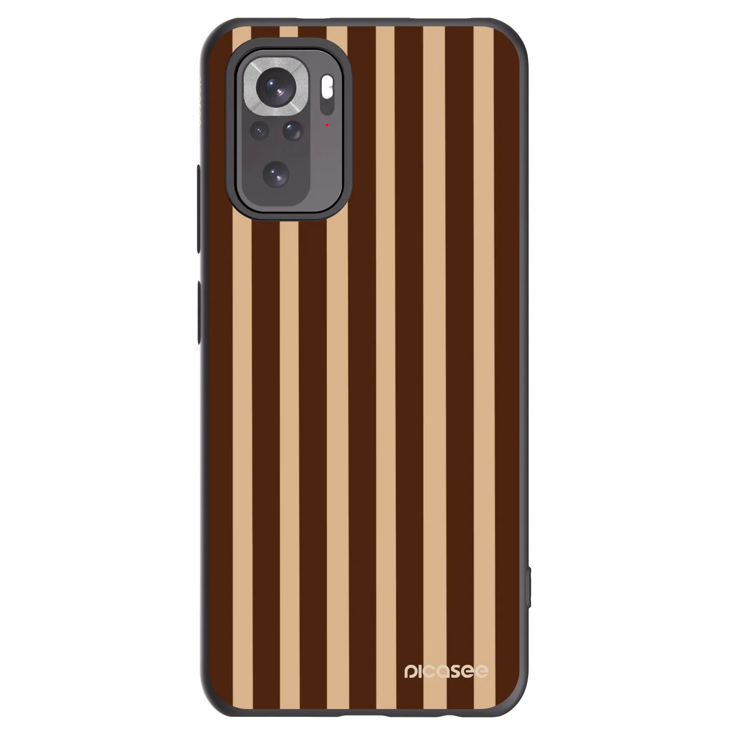 Picasee silikonowe czarne etui na Xiaomi Redmi Note 10S - Brown lines
