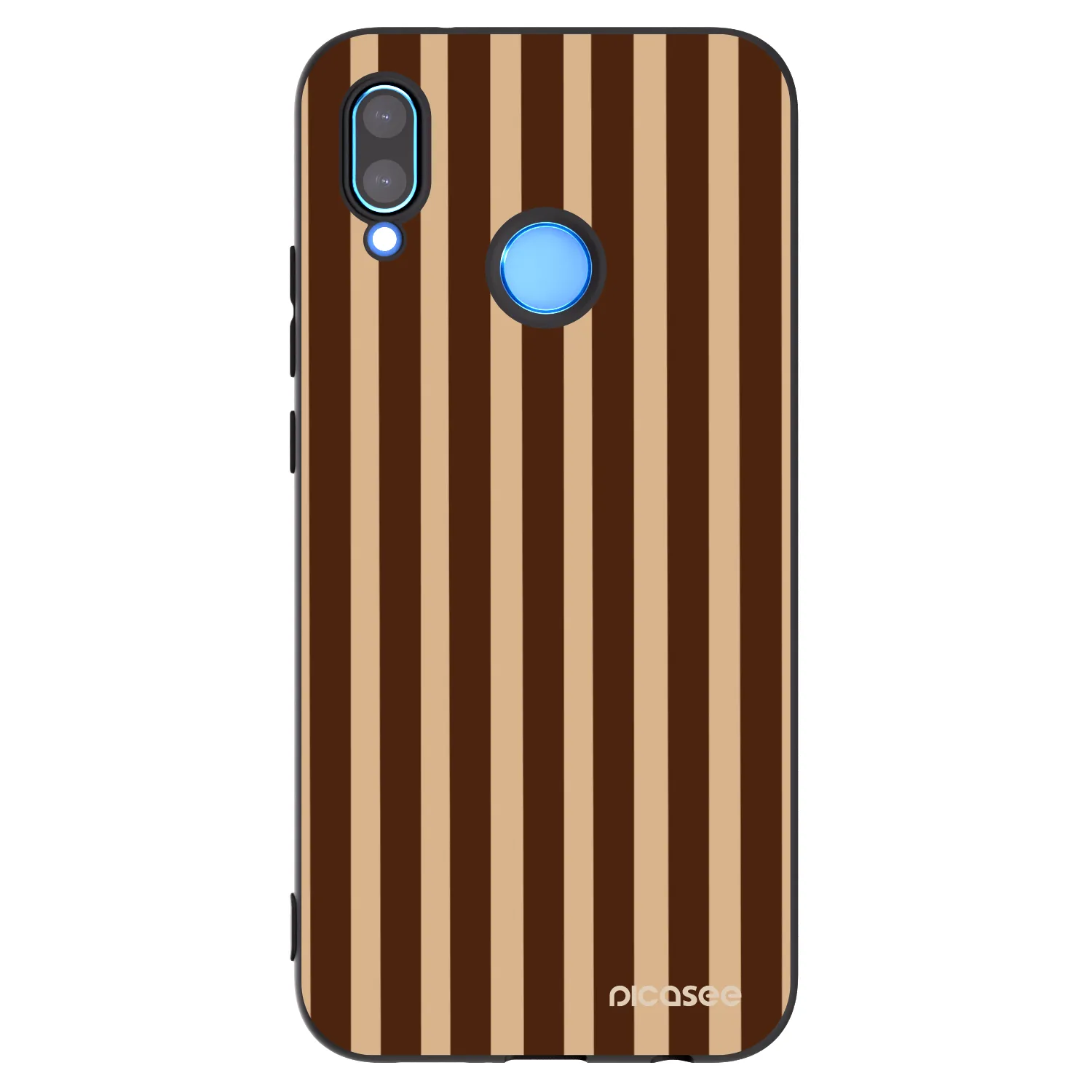 Picasee silikonowe czarne etui na Huawei P20 Lite - Brown lines